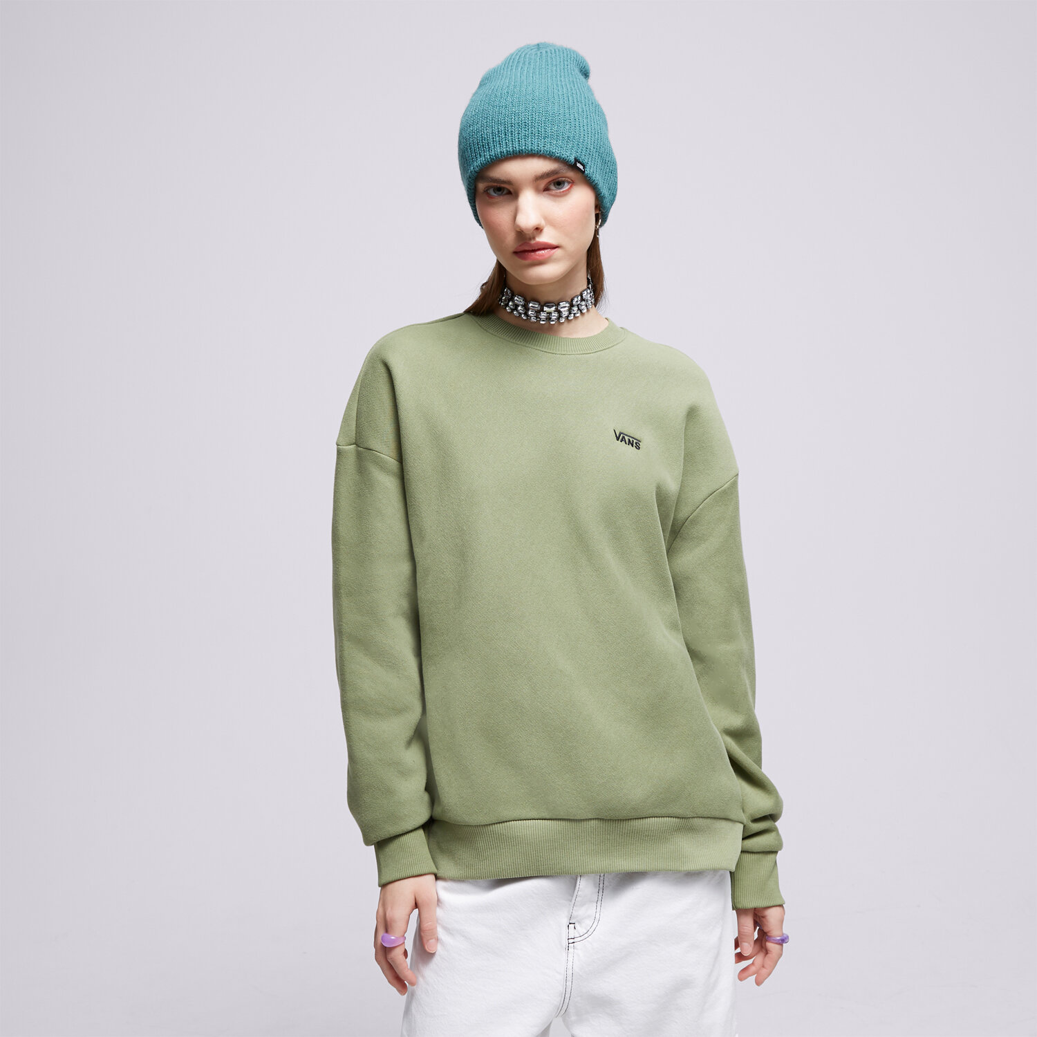 dámská mikina VANS MIKINA COMFYCUSH ESSENTIAL CREW VN000A6CZBF1 ZELENÁ