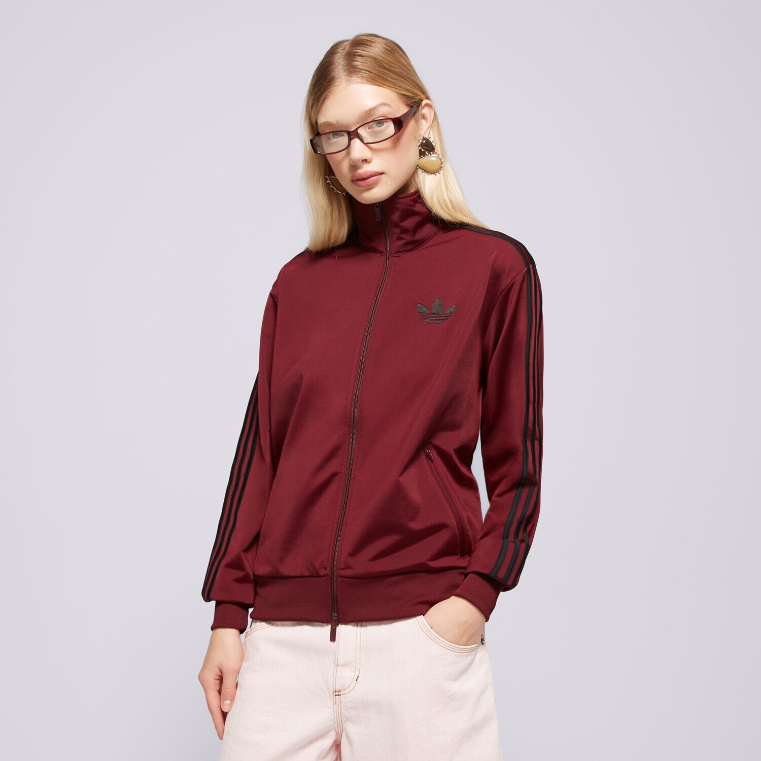 dámská mikina ADIDAS MIKINA ROZEPÍNACÍ FB TT LOOSE KS4678 FIALOVÁ