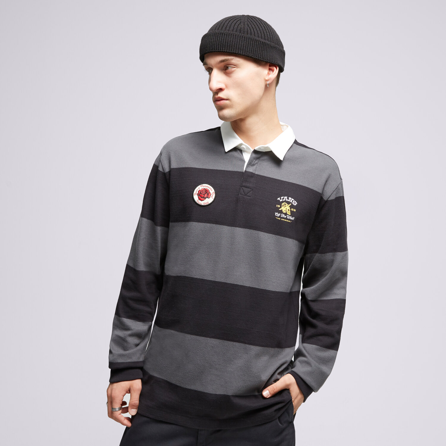 pánské polo tričko VANS TRIČKO DESERT HI RUGBY VN0008SYKOU1 ČERNÁ
