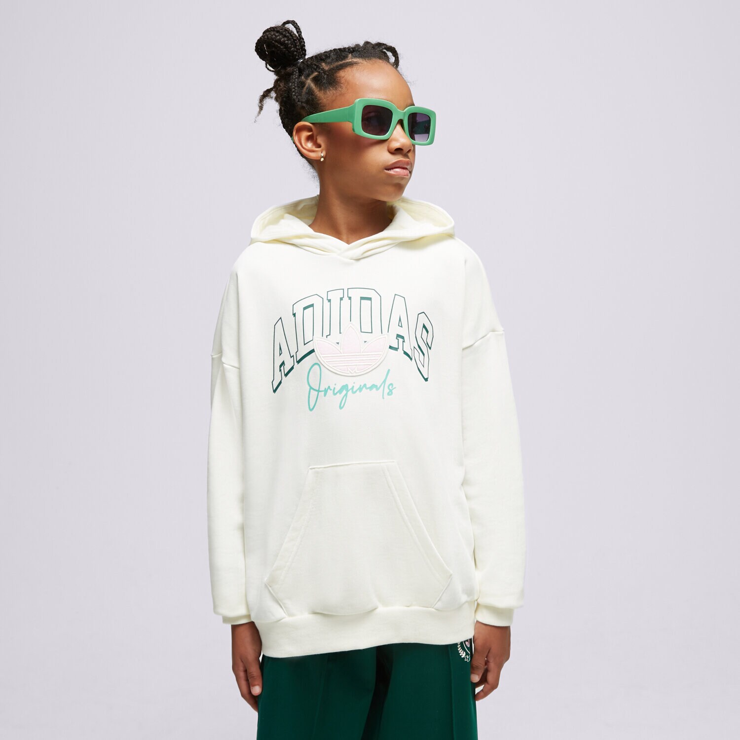 dětská mikina ADIDAS MIKINA S KAPUCÍ U IL5042 BÍLÁ