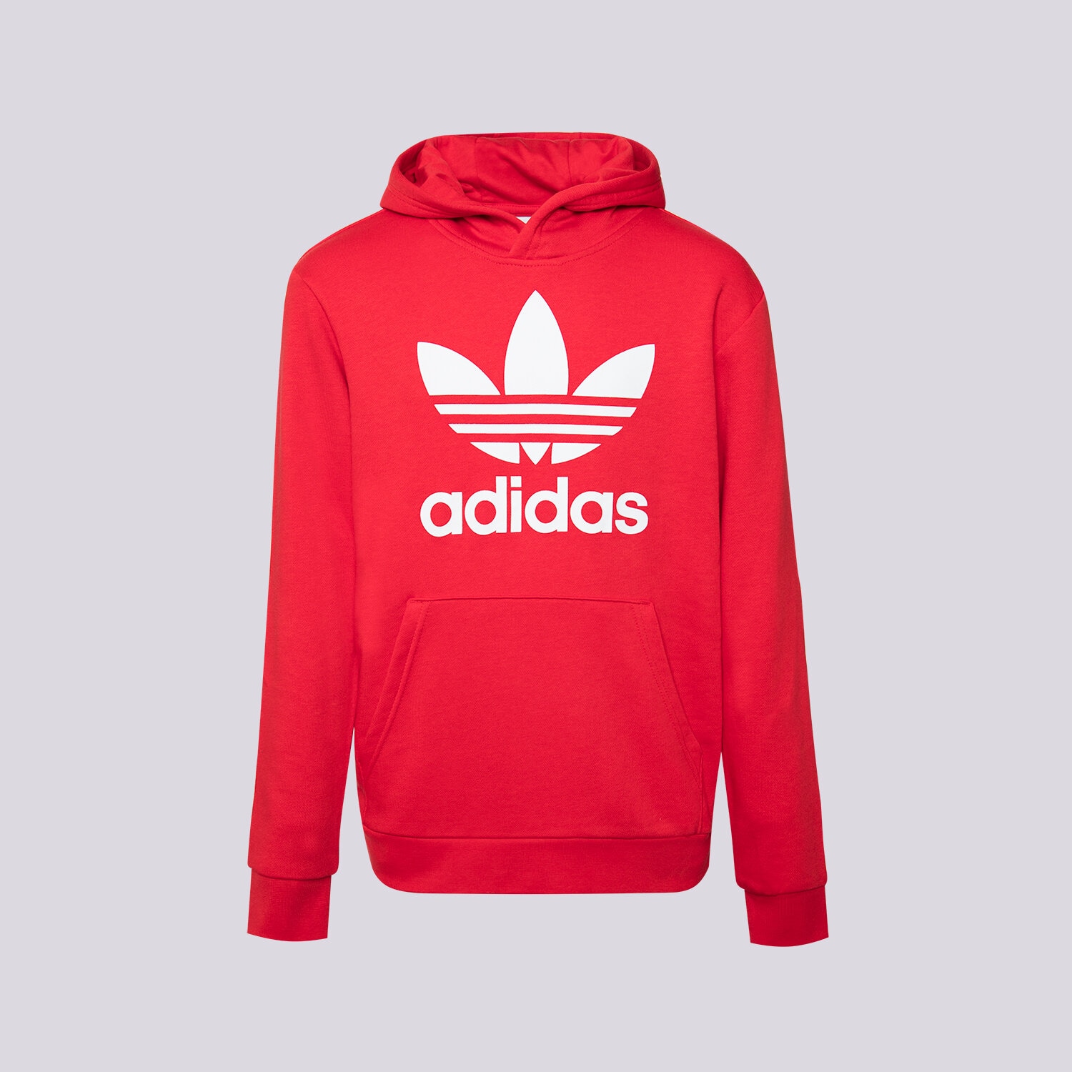 dětská mikina ADIDAS MIKINA S KAPUCÍ TREFOIL BOY IJ7201 ČERVENÁ