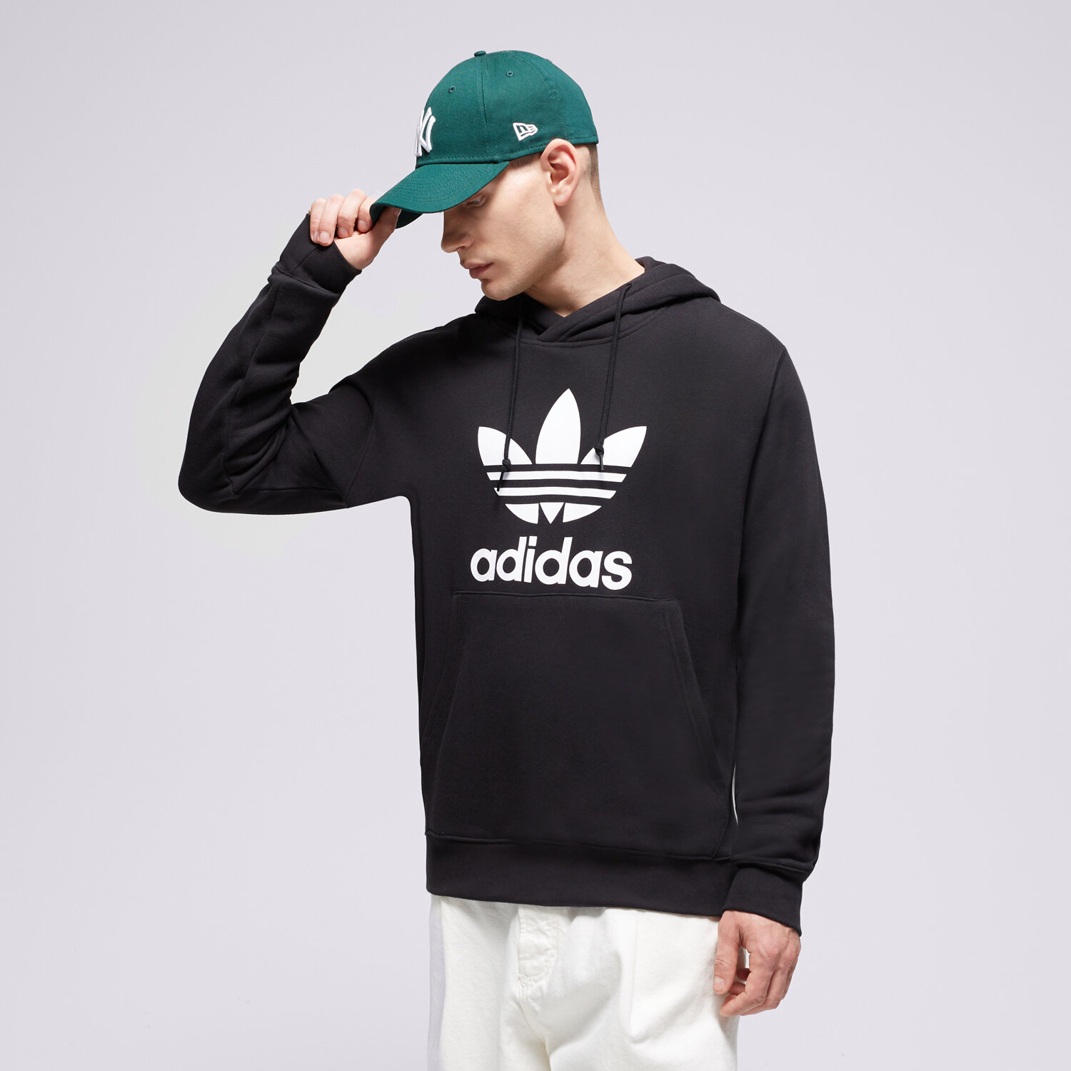 pánská mikina ADIDAS MIKINA S KAPUCÍ TREFOIL HOODY IM4489 ČERNÁ