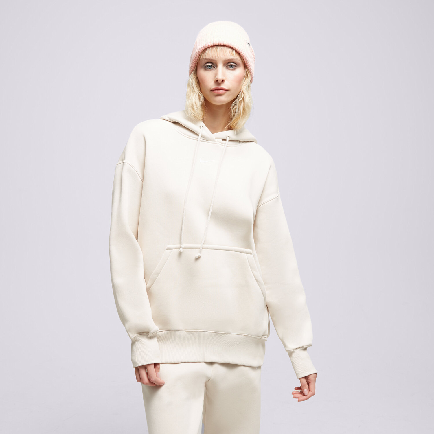 dámská mikina NIKE MIKINA S KAPUCÍ W NSW PHNX FLC OS DQ5860-104 BÉŽOVÁ