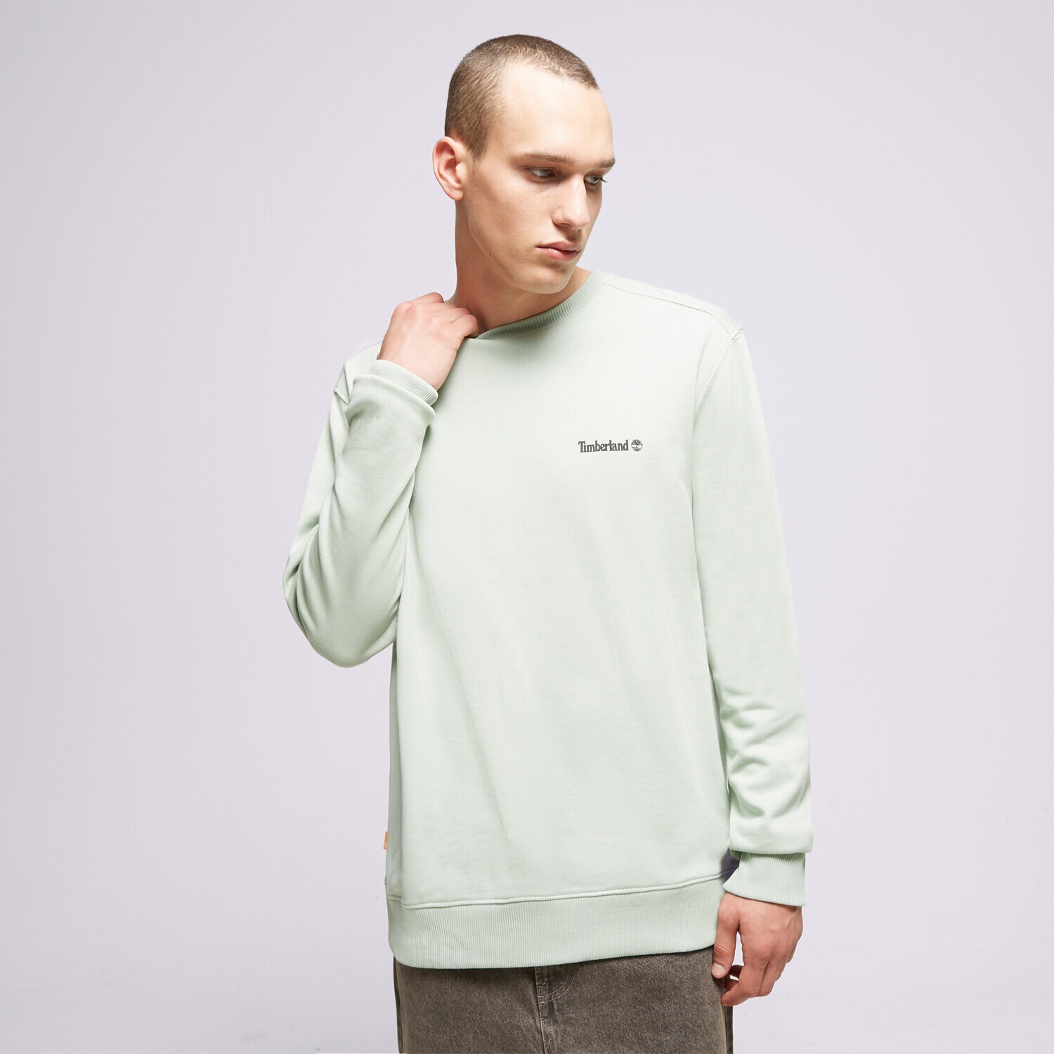 pánská mikina TIMBERLAND MIKINA SMALL LOGO PRINT TB0A5PDVQ431 ŠEDÁ
