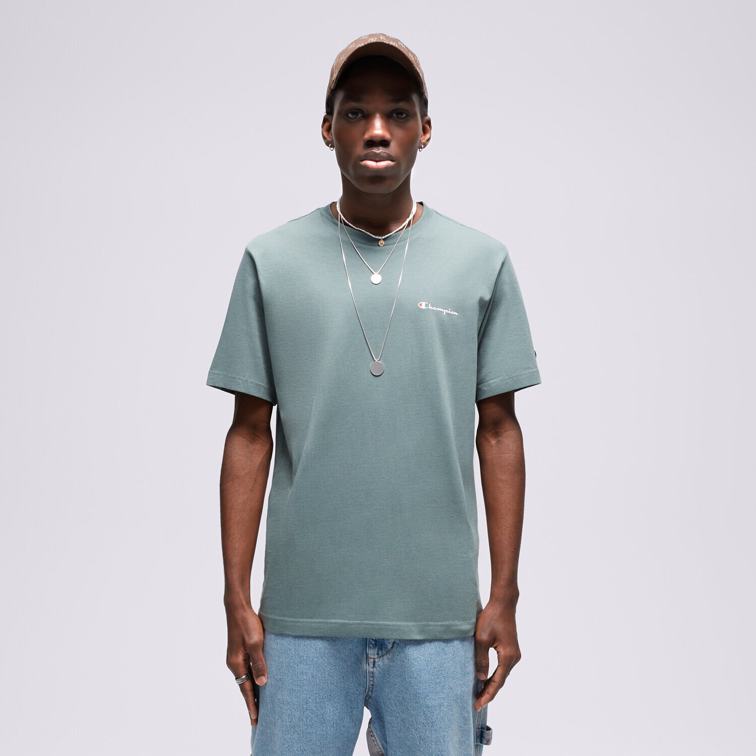 pánské tričko CHAMPION TRIČKO CREWNECK 219214GS510 ZELENÁ