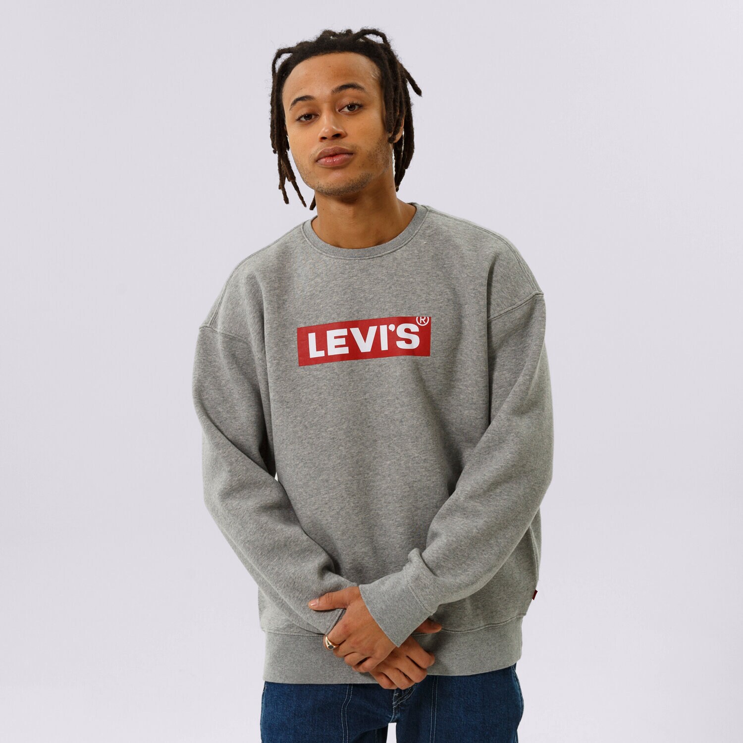 pánská mikina LEVI'S MIKINA T3 RELAXED GRAPHIC CREW 39134-0030 ŠEDÁ