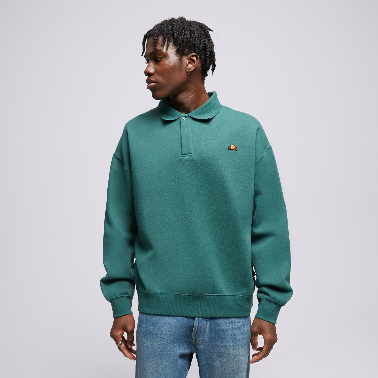 pánská mikina ELLESSE MIKINA ETONA SWEATSHIRT DGREEN SHT19011502 ZELENÁ