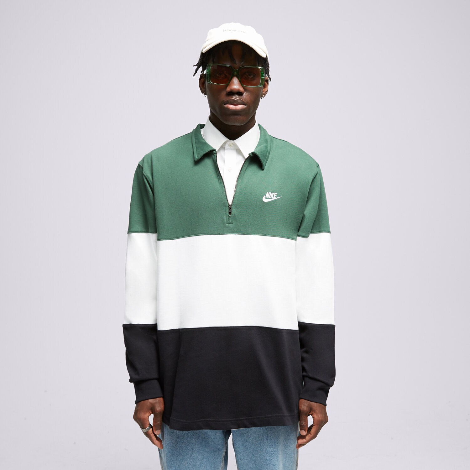 pánské tričko NIKE TRIČKO M NK CLUB+ KNIT LS TOP CB FB7797-323 VÍCEBAREVNÁ