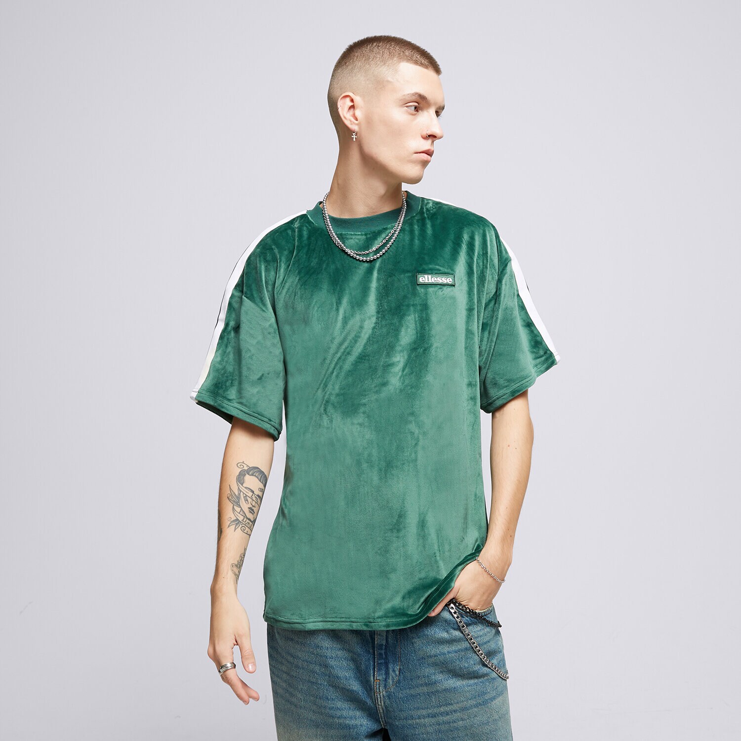 pánské tričko ELLESSE TRIČKO LORETTI TEE DGREEN SHT19006502 ZELENÁ