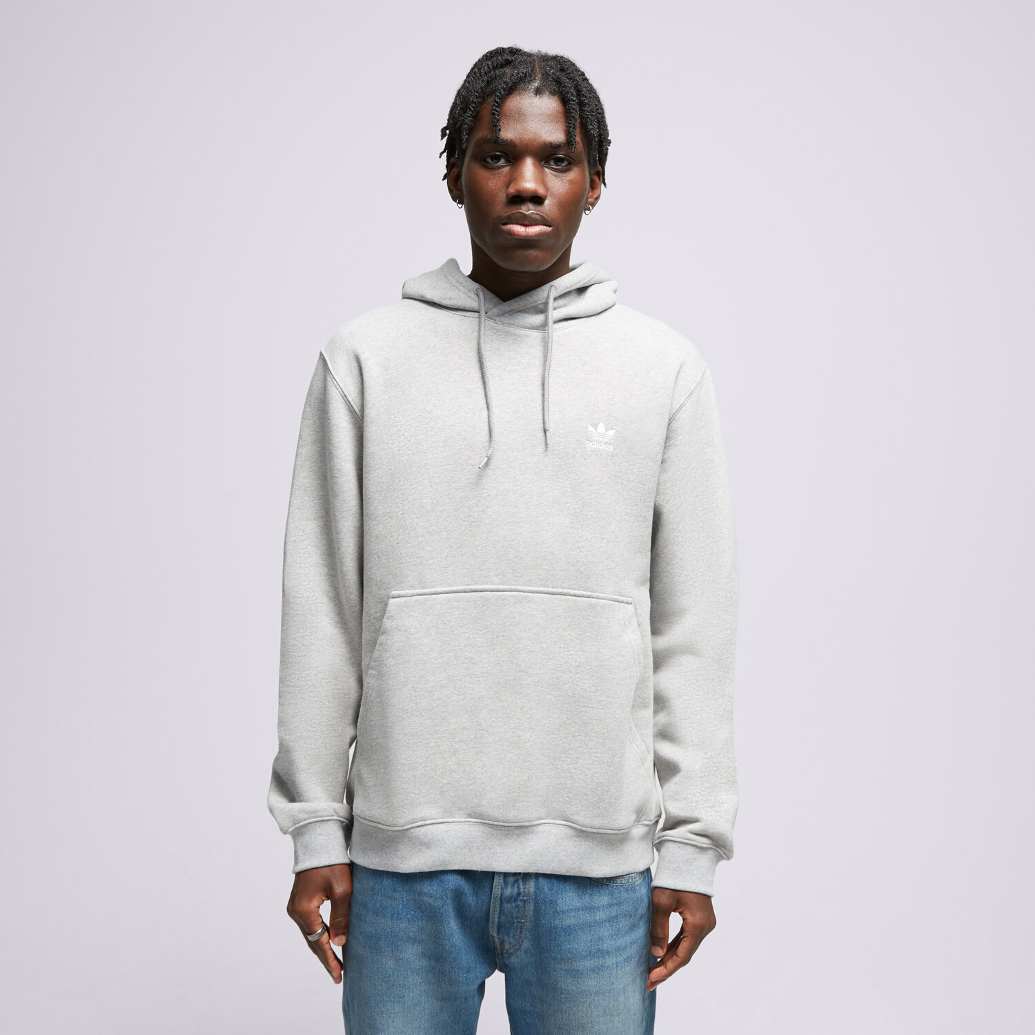 pánská mikina ADIDAS MIKINA S KAPUCÍ ESSENTIAL HOODY IM4525 ŠEDÁ
