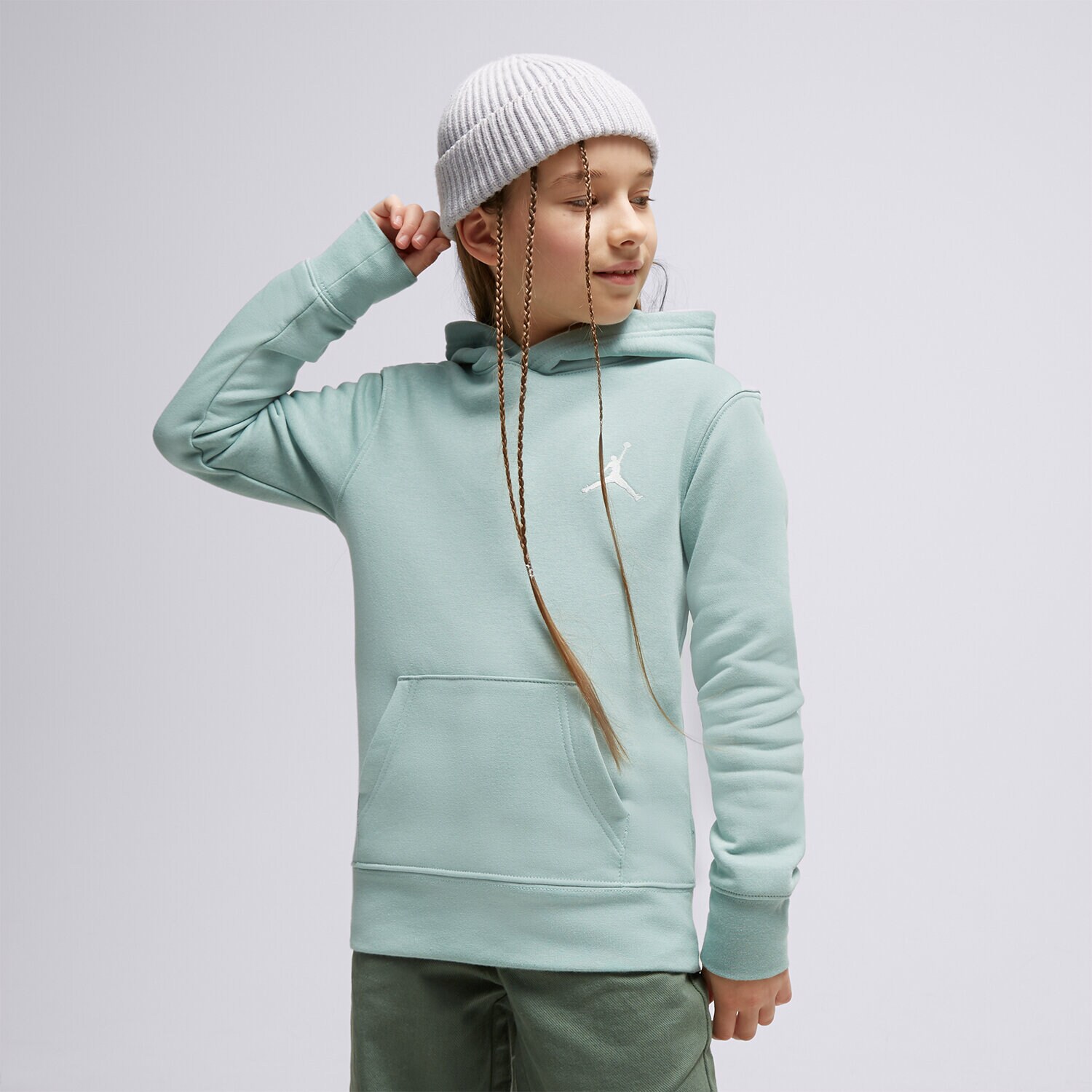dětská mikina JORDAN MIKINA S KAPUCÍ JDB MJ ESSENTIALS BOY 95C551-572 MODRÁ