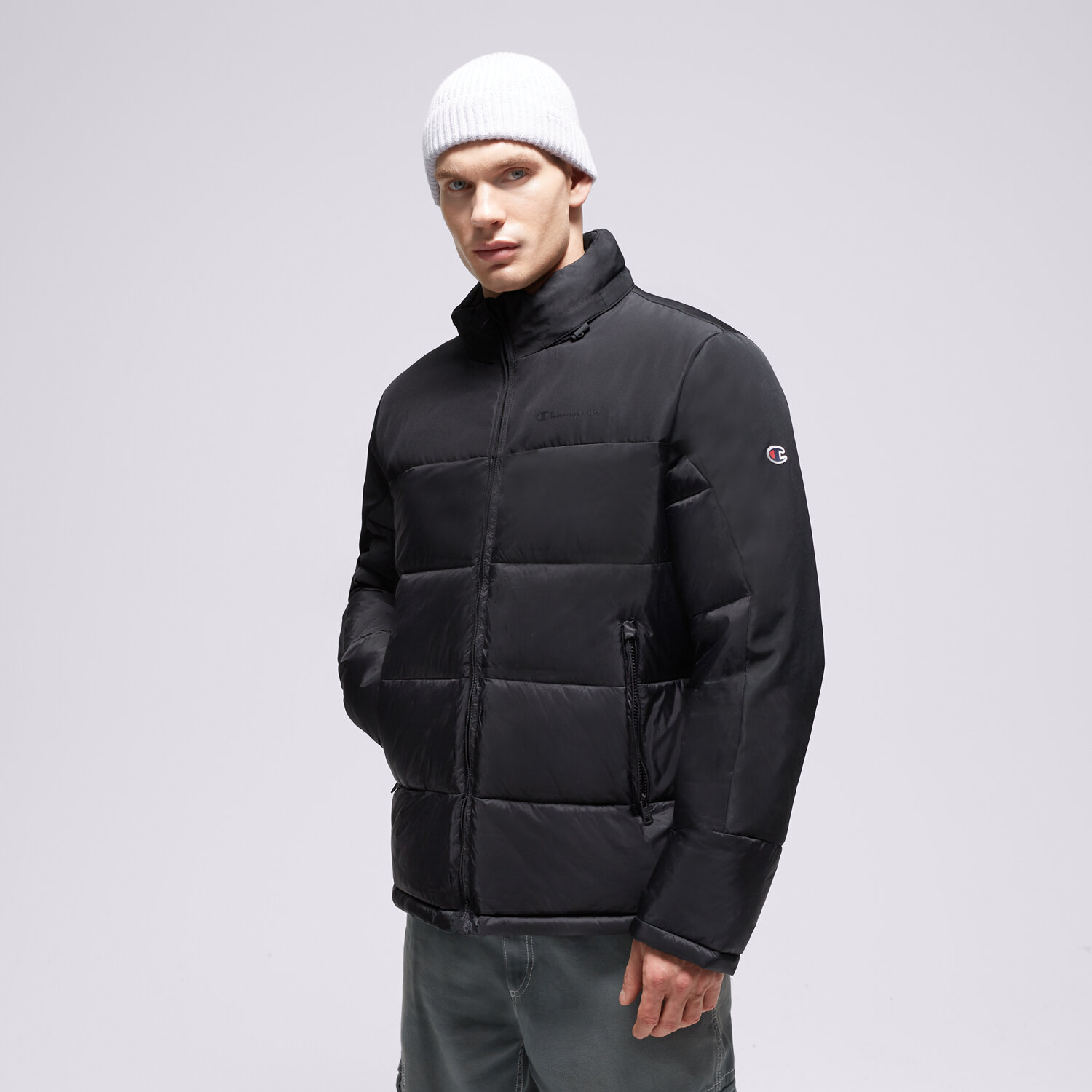 pánská zimní bunda CHAMPION BUNDA PÉŘOVÁ JACKET 219191KK001 ČERNÁ