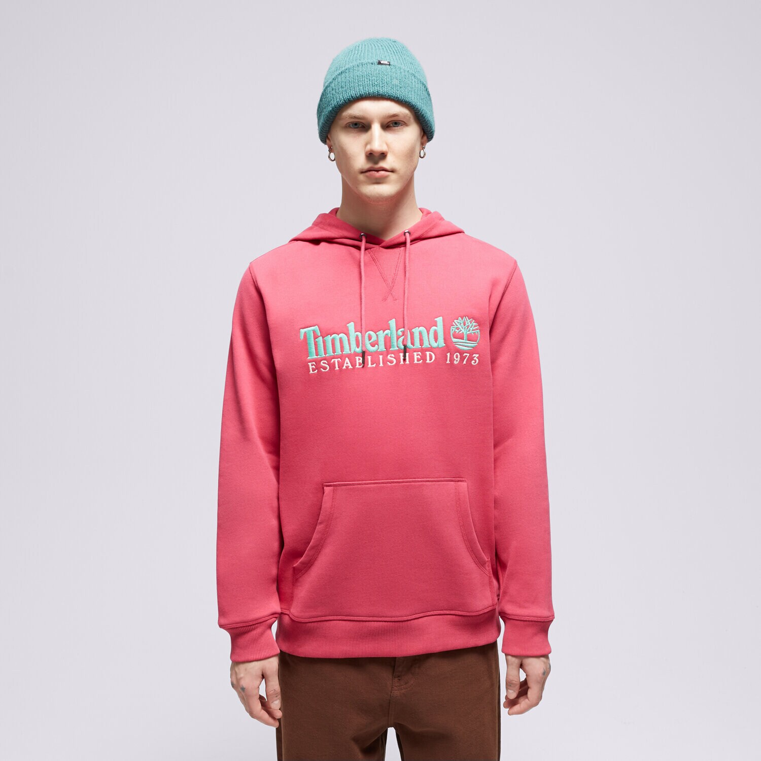 pánská mikina TIMBERLAND MIKINA S KAPUCÍ LS 50TH ANNIVERSARY EST. 1973 TB0A6S5WED21 RŮŽOVÁ
