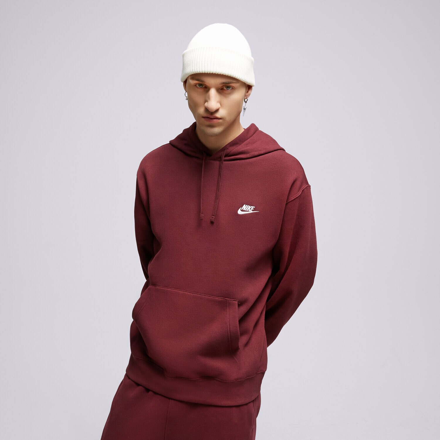 pánská mikina NIKE MIKINA SPORTSWEAR CLUB FLEECE  BV2654-681 BORDOVÁ
