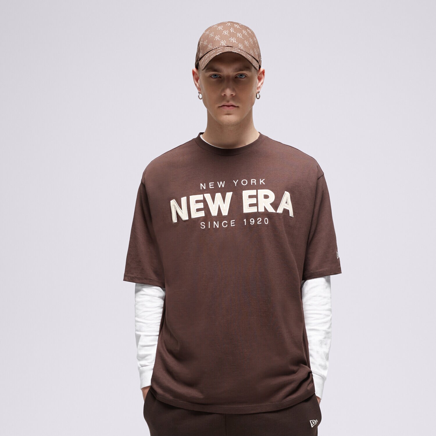 pánské tričko NEW ERA TRIČKO NE WORDMARK OS 60424468 HNĚDÁ