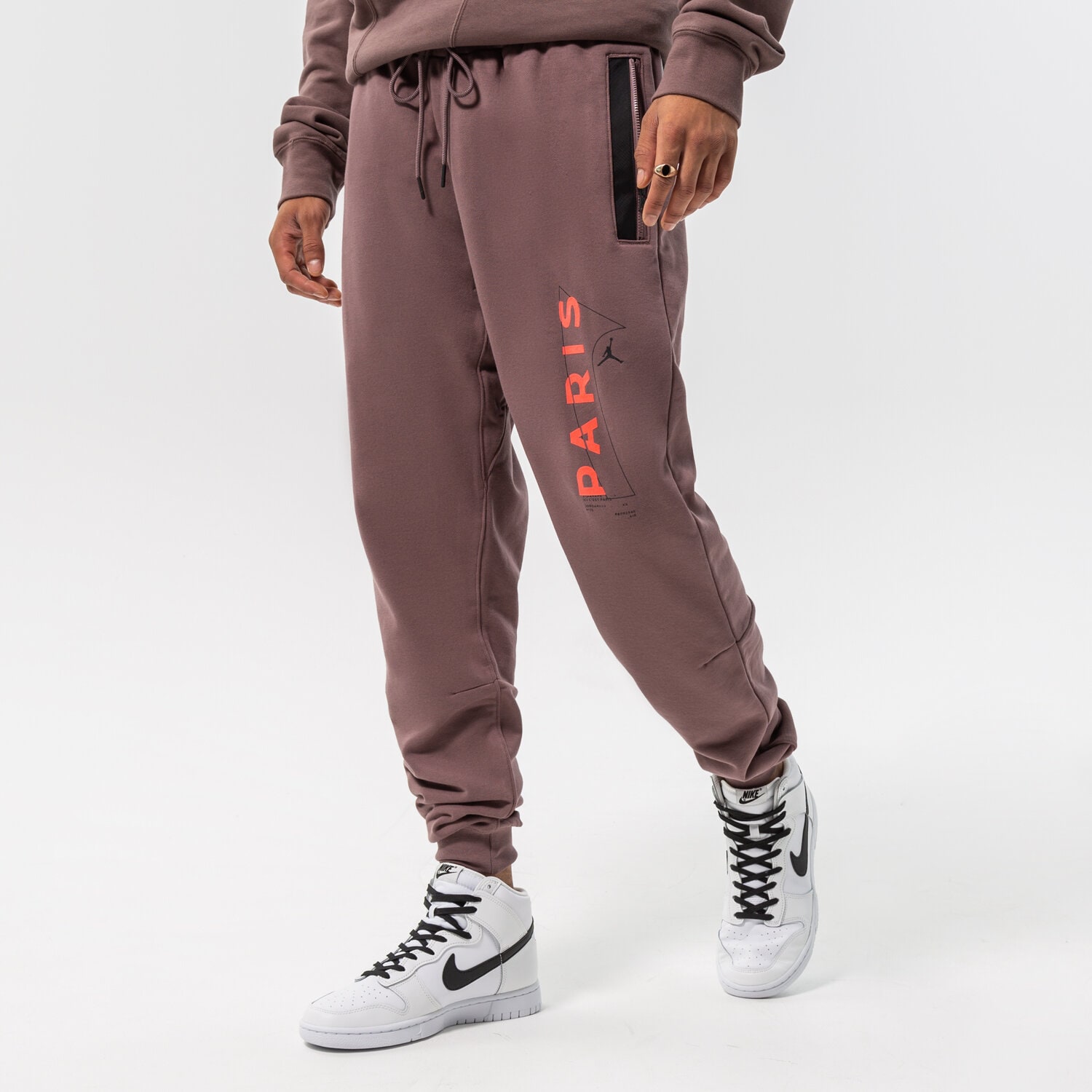 pánské kalhoty JORDAN KALHOTY  M J PSG FLC PANT DM3094-291 HNĚDÁ