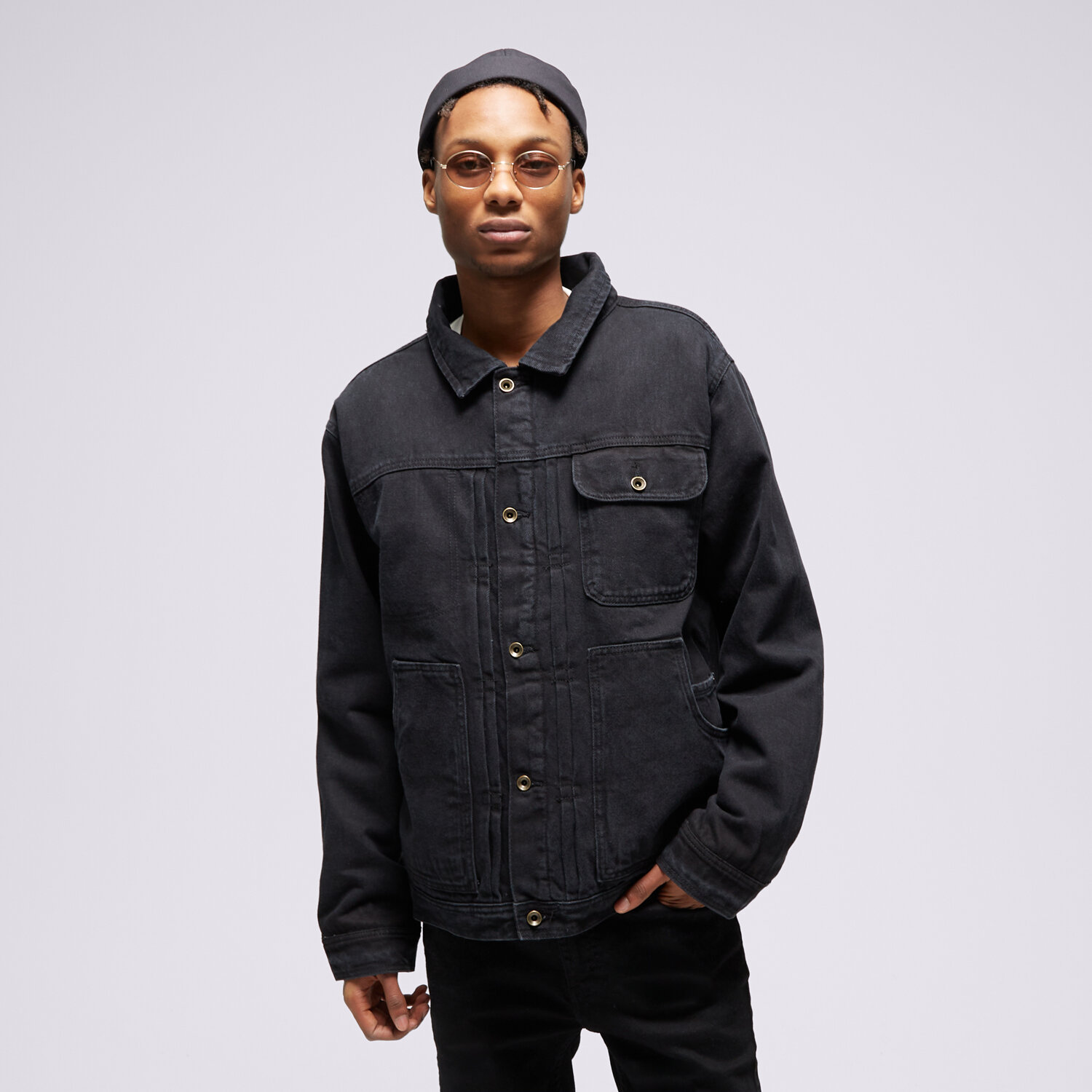 pánská zimní bunda VANS BUNDA DONATO SHERPA DENIM VN000AAM0FO1 ČERNÁ