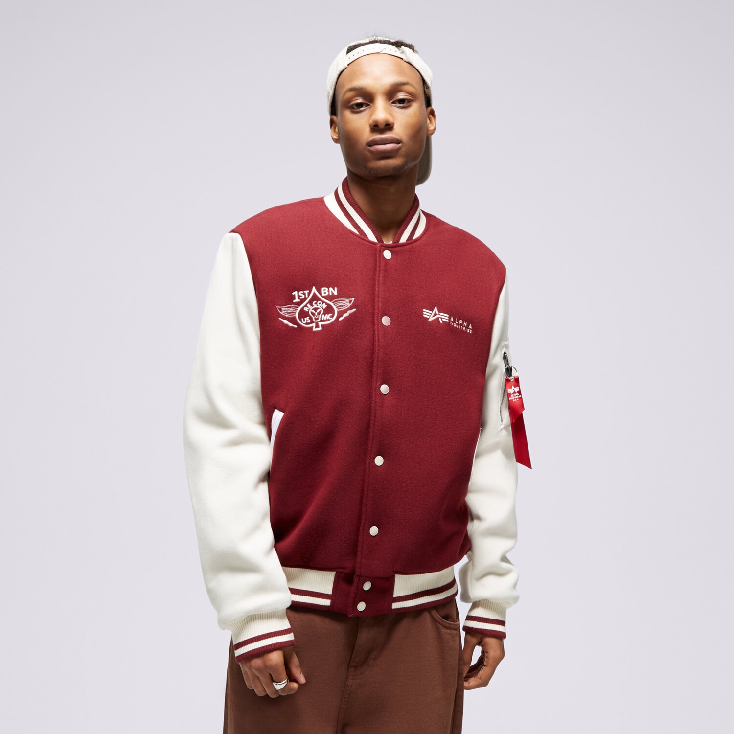 pánská zimní bunda ALPHA INDUSTRIES BUNDA VARSITY AIR FORCE 138107142 BORDOVÁ