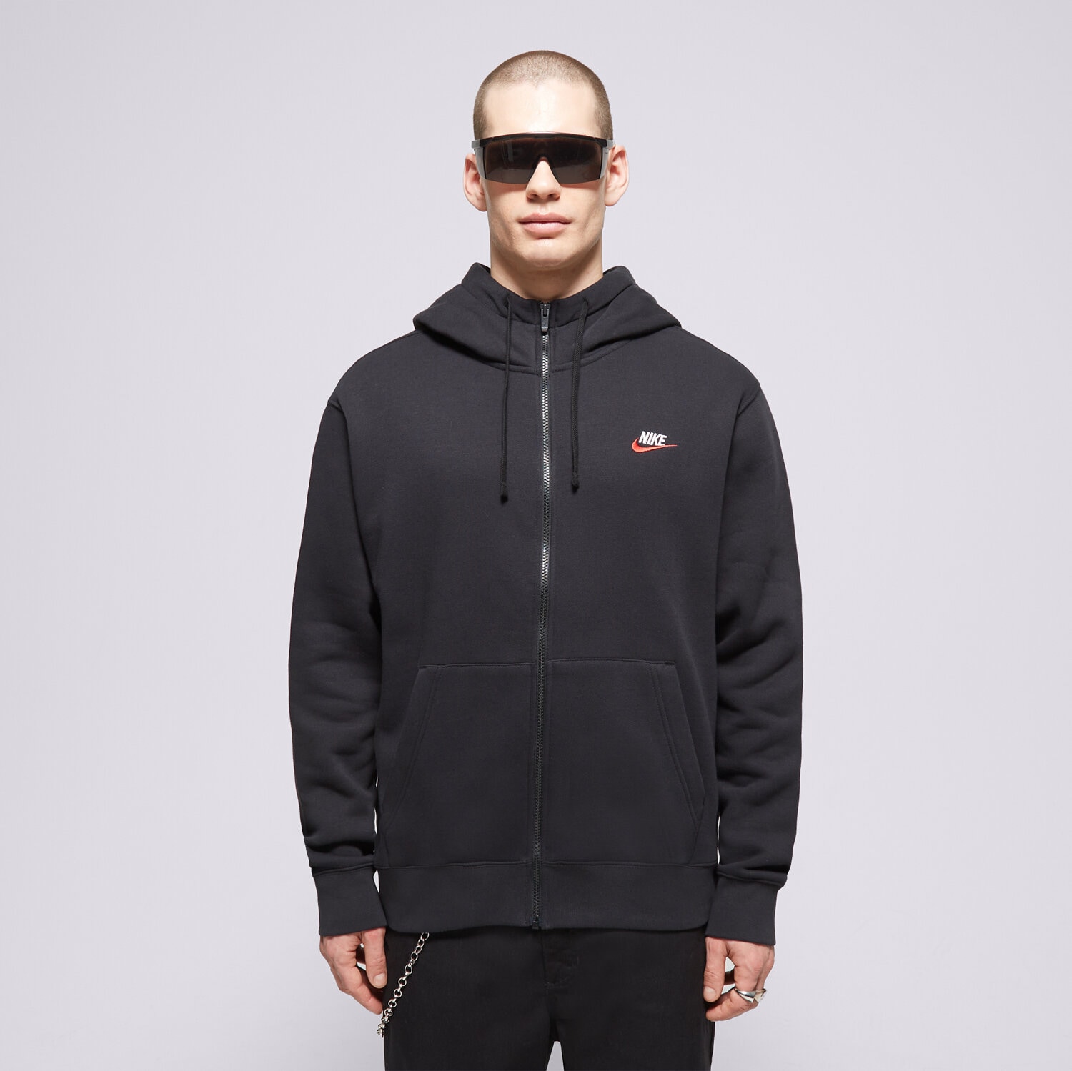 pánská mikina NIKE MIKINA S KAPUCÍ M NSW CLUB DT HOODIE FZ BB ESSENTIALS DQ8384-012 ČERNÁ