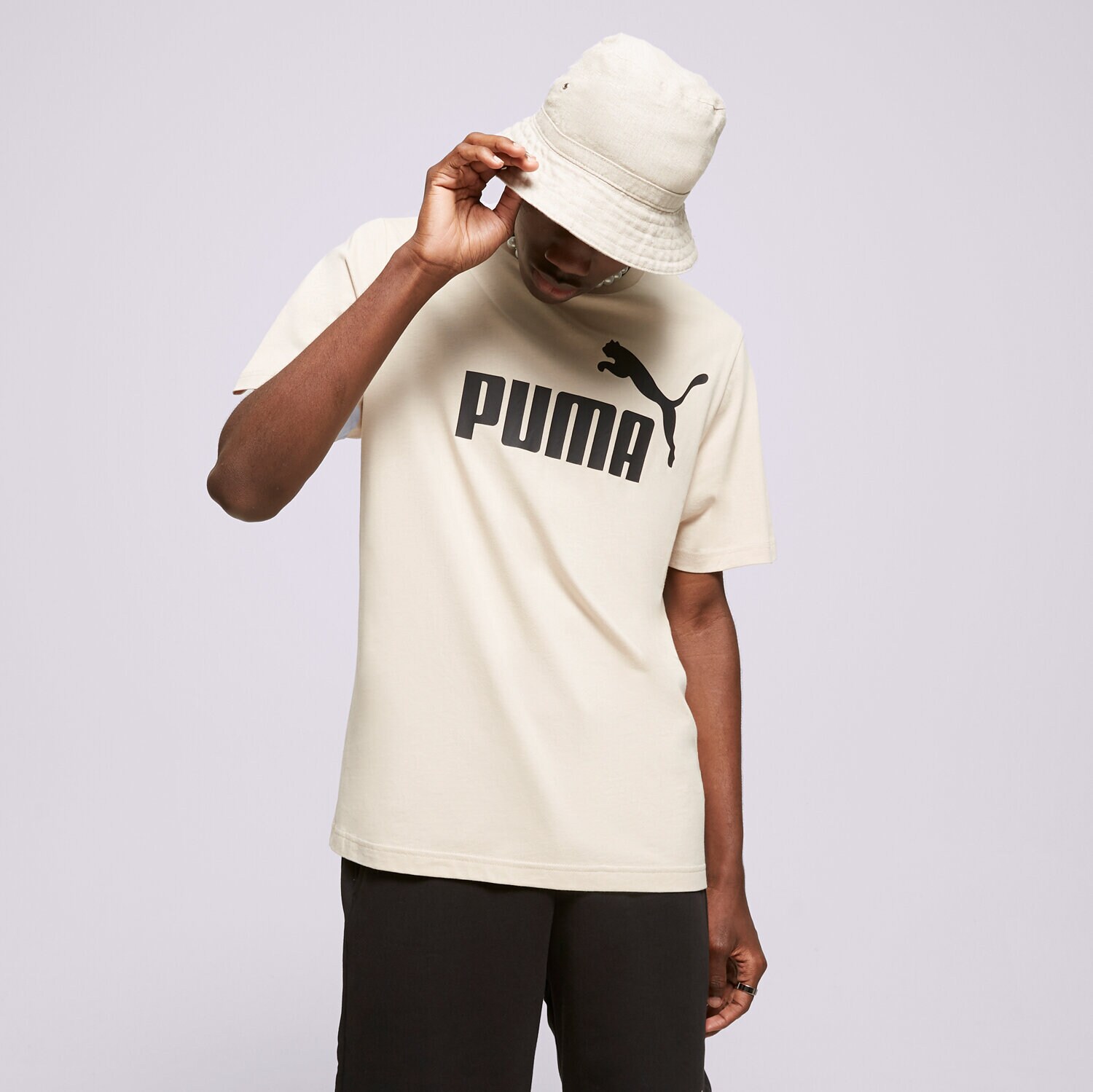 pánské tričko PUMA TRIČKO ESS+ 2 COL SMALL LOGO TEE 58666785 BÉŽOVÁ
