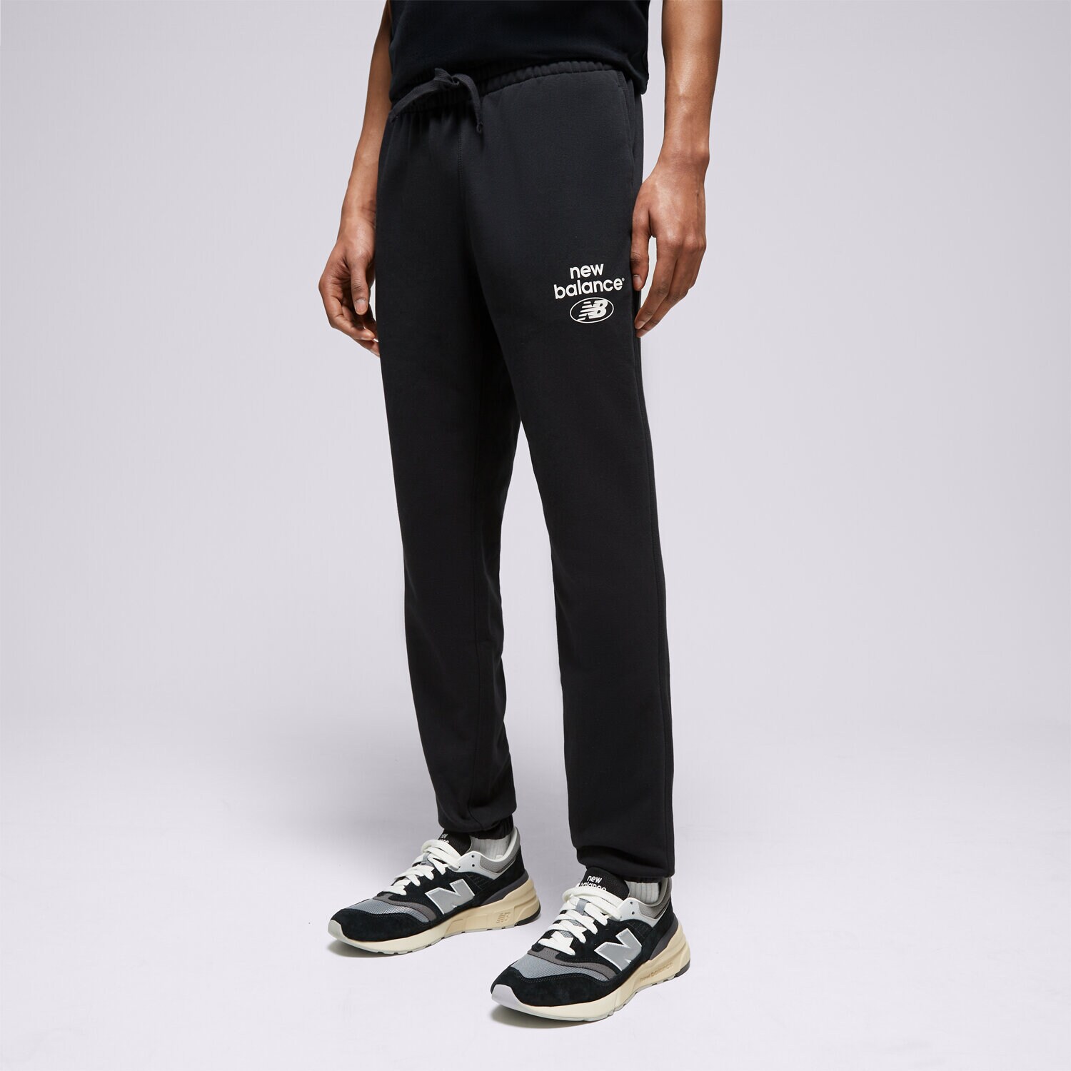 pánské kalhoty NEW BALANCE KALHOTY  KALHOTY  ESSENTIALS REIMAGINED FRENC BK MP31515BK ČERNÁ