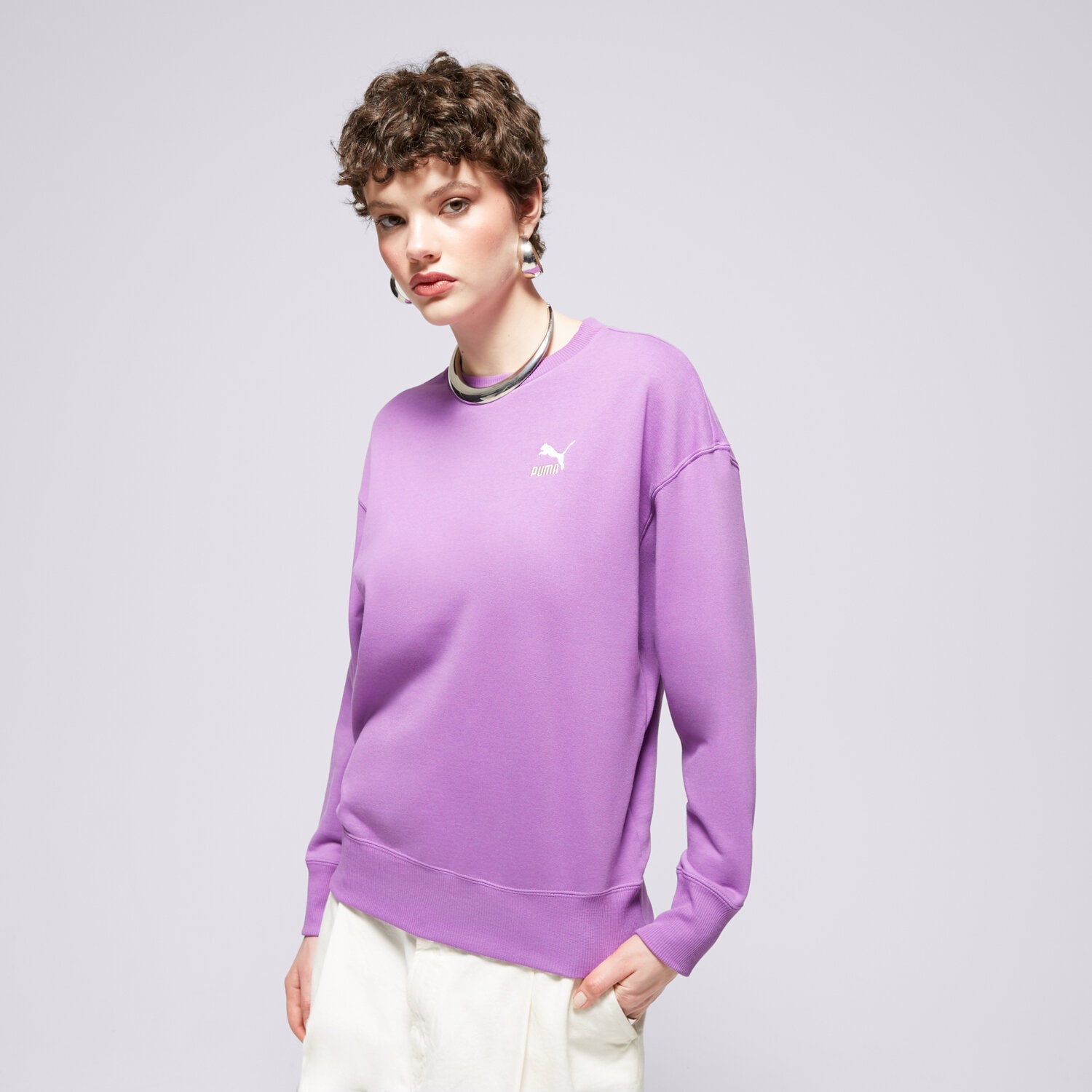 dámská mikina PUMA MIKINA BETTER CLASSICS RELAXED 62423150 FIALOVÁ