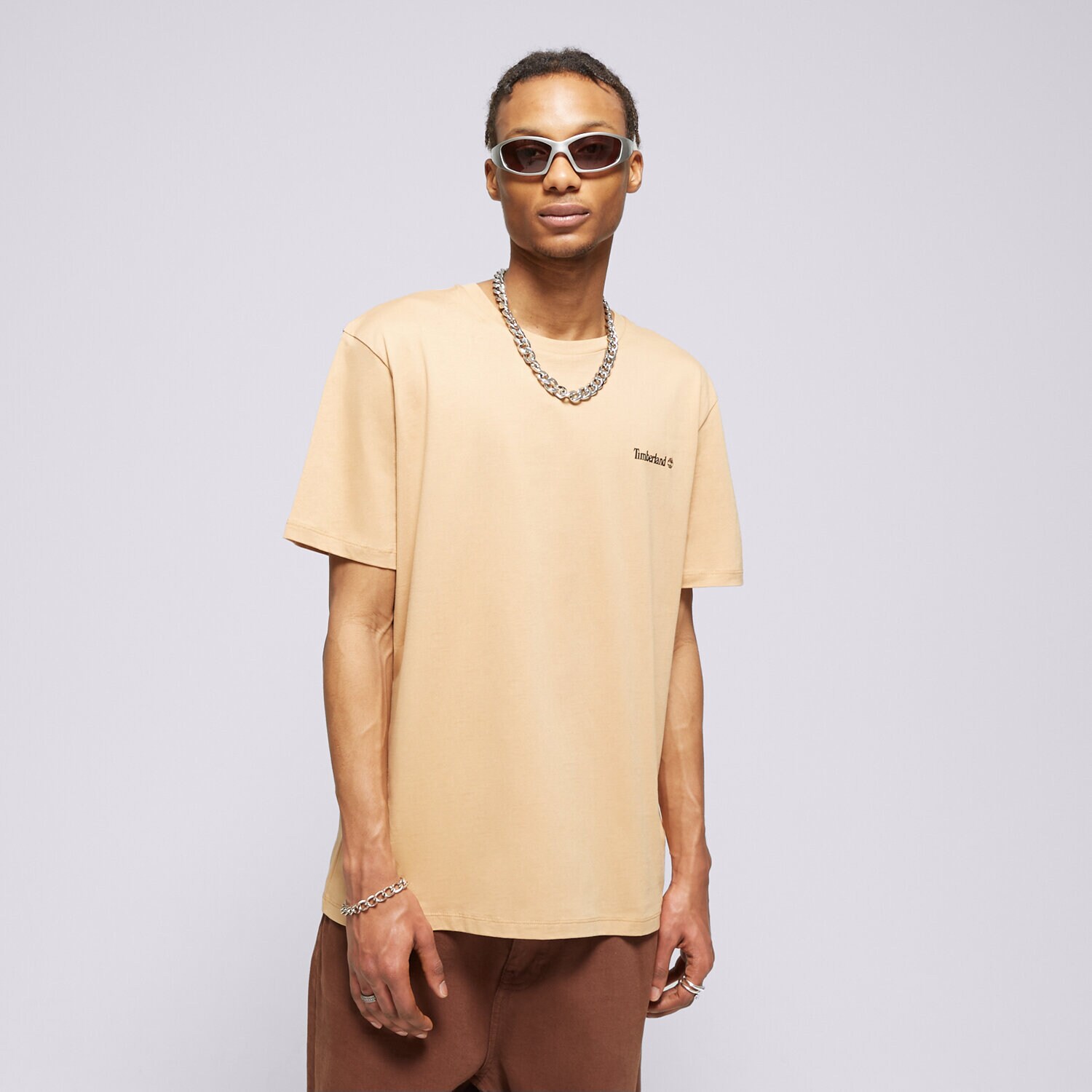 pánské tričko TIMBERLAND TRIČKO SMALL LOGO PRINT TEE TB0A5QQTEH31 HNĚDÁ