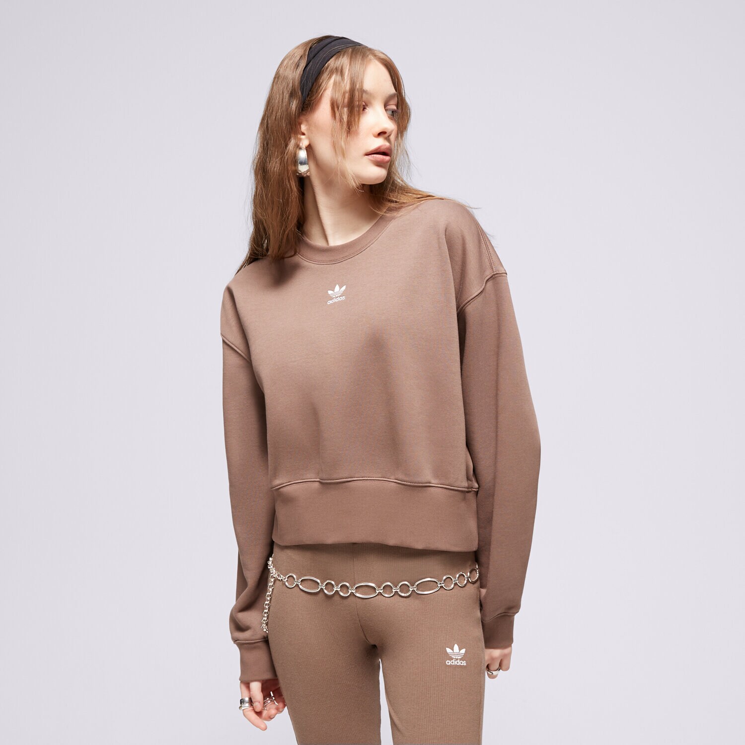 dámská mikina ADIDAS MIKINA SWEATSHIRT IR5971 HNĚDÁ