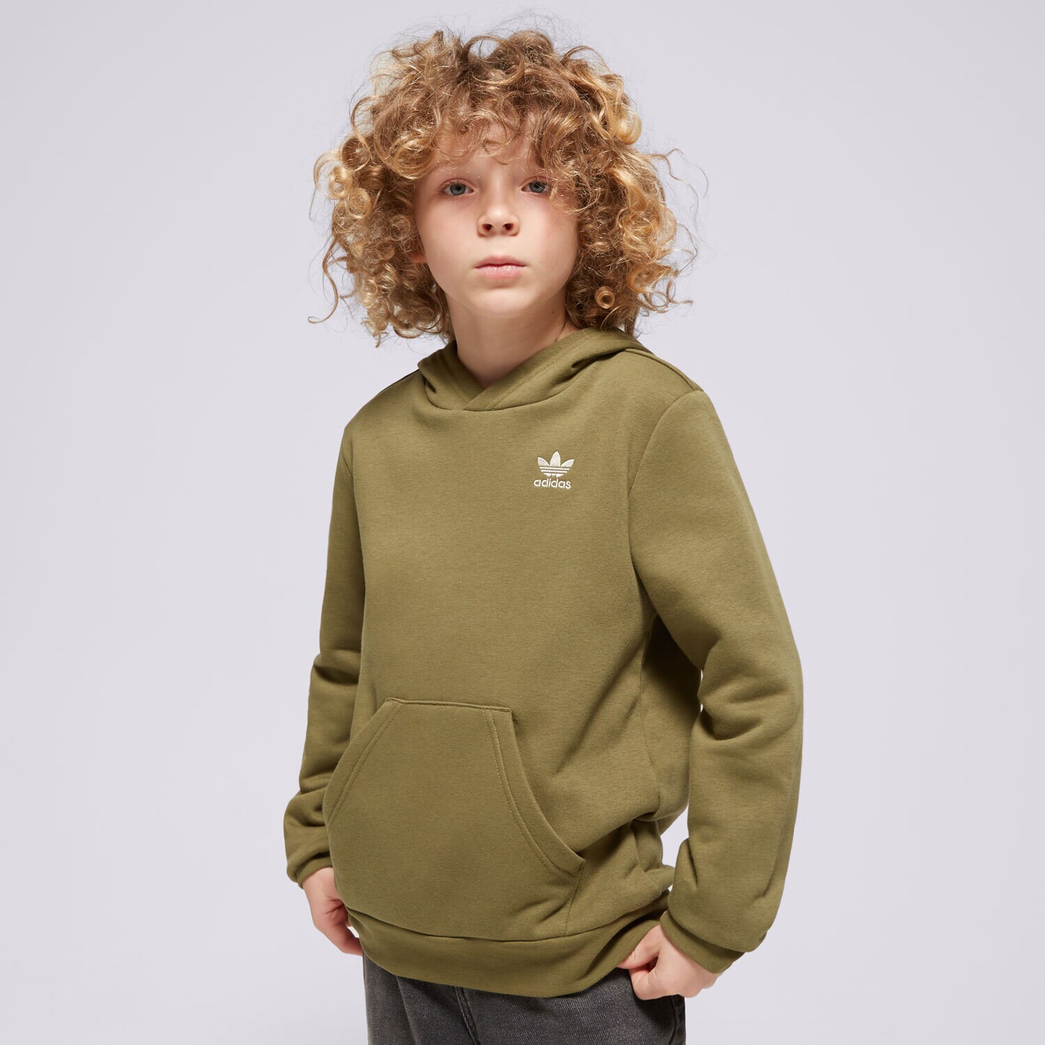 dětská mikina ADIDAS MIKINA S KAPUCÍ HOODIE BOY IP3035 KHAKI