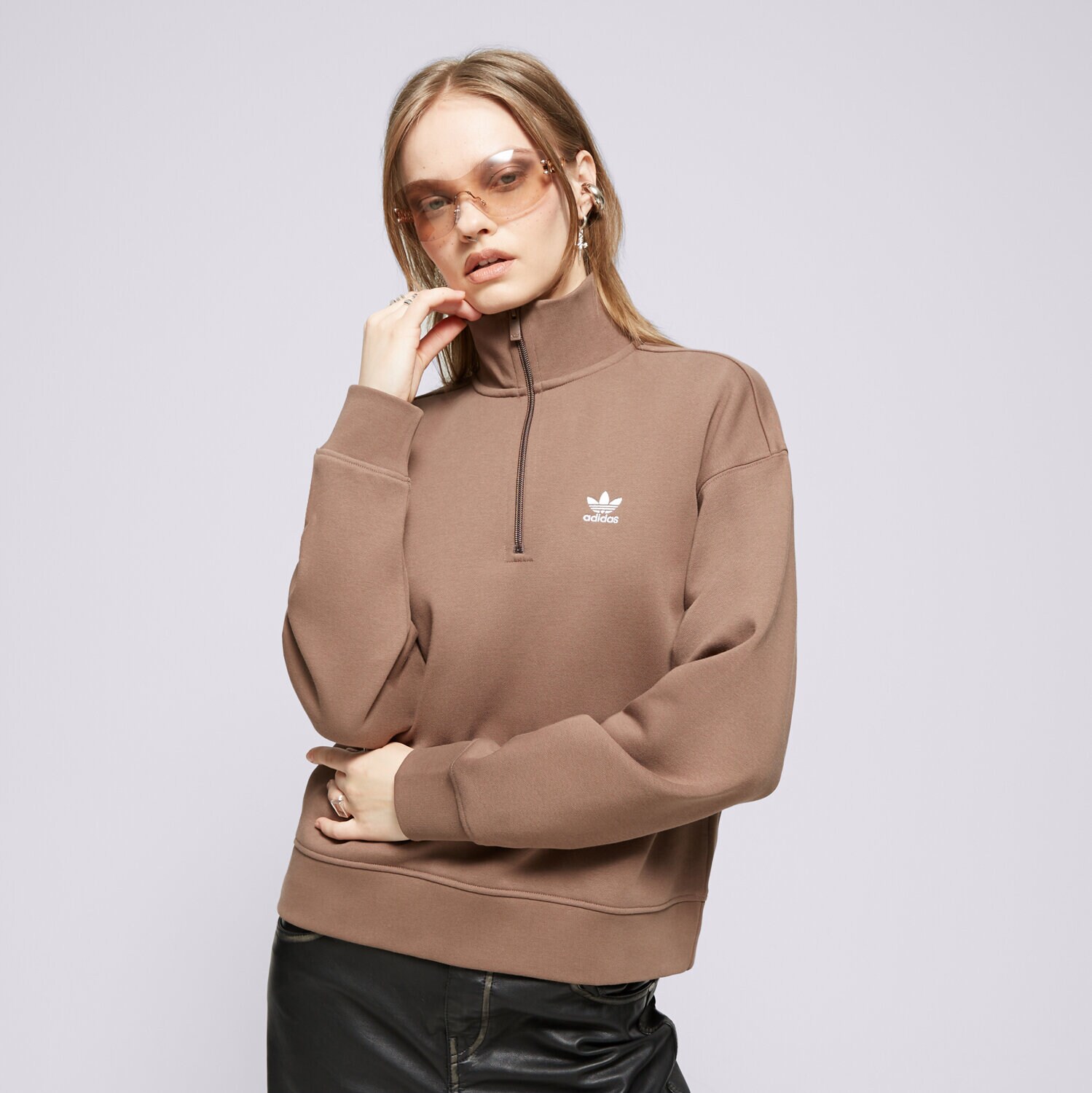 dámská mikina ADIDAS MIKINA HZ SWEATSHIRT IR5938 HNĚDÁ