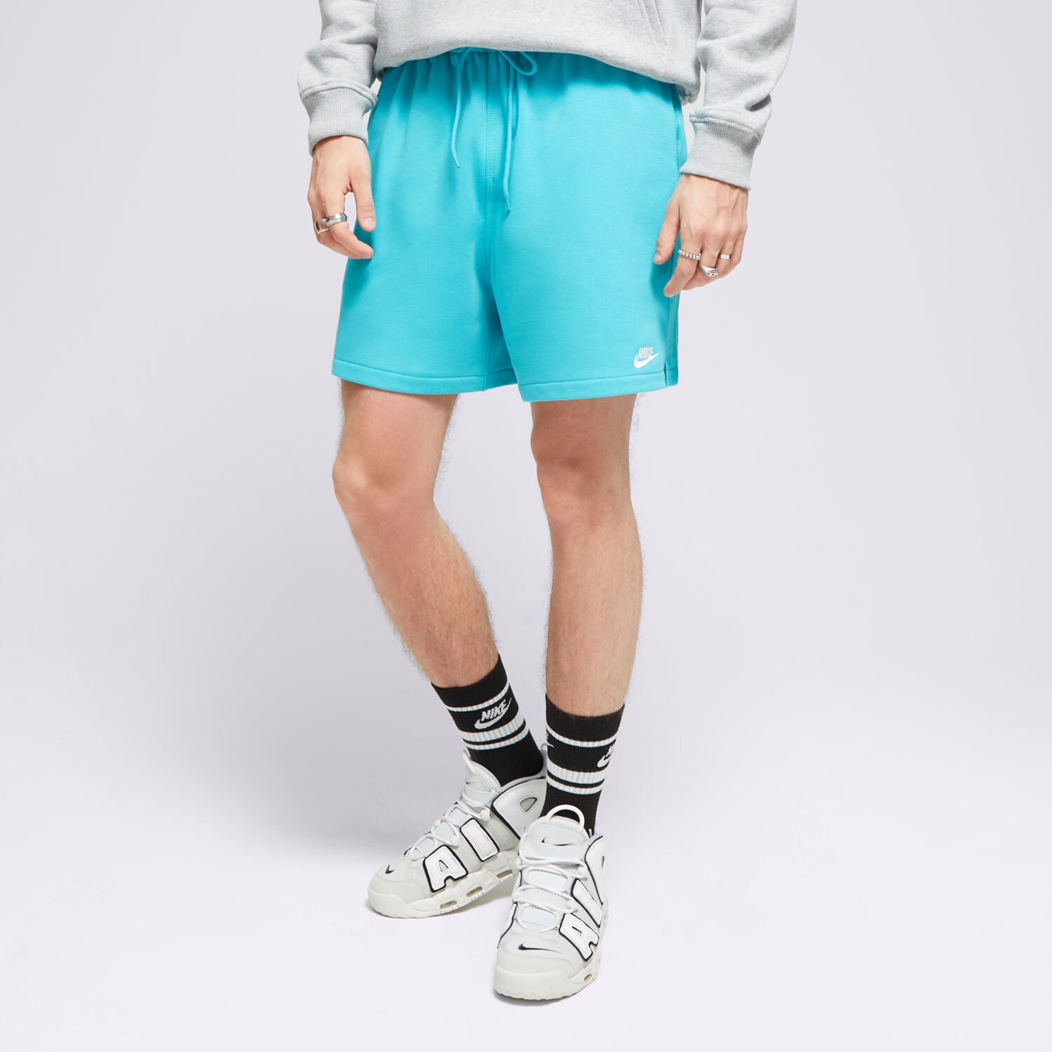 pánské kraťasy NIKE ŠORTKY  M NK CLUB FLOW FT SHORT FN3520-345 MODRÁ