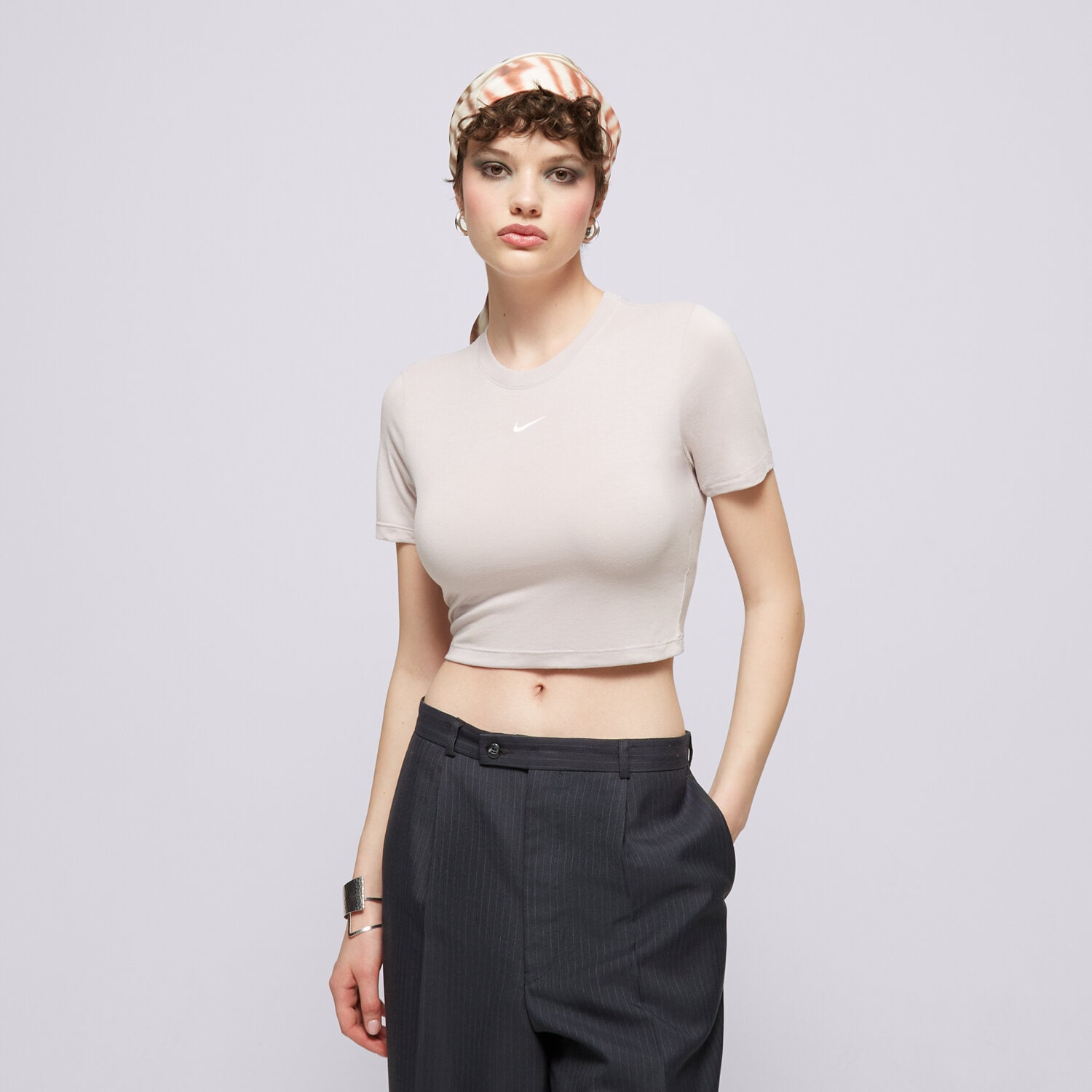 dámské tričko NIKE TRIČKO W NSW ESSNTL SLM CRP FB2873-019 RŮŽOVÁ