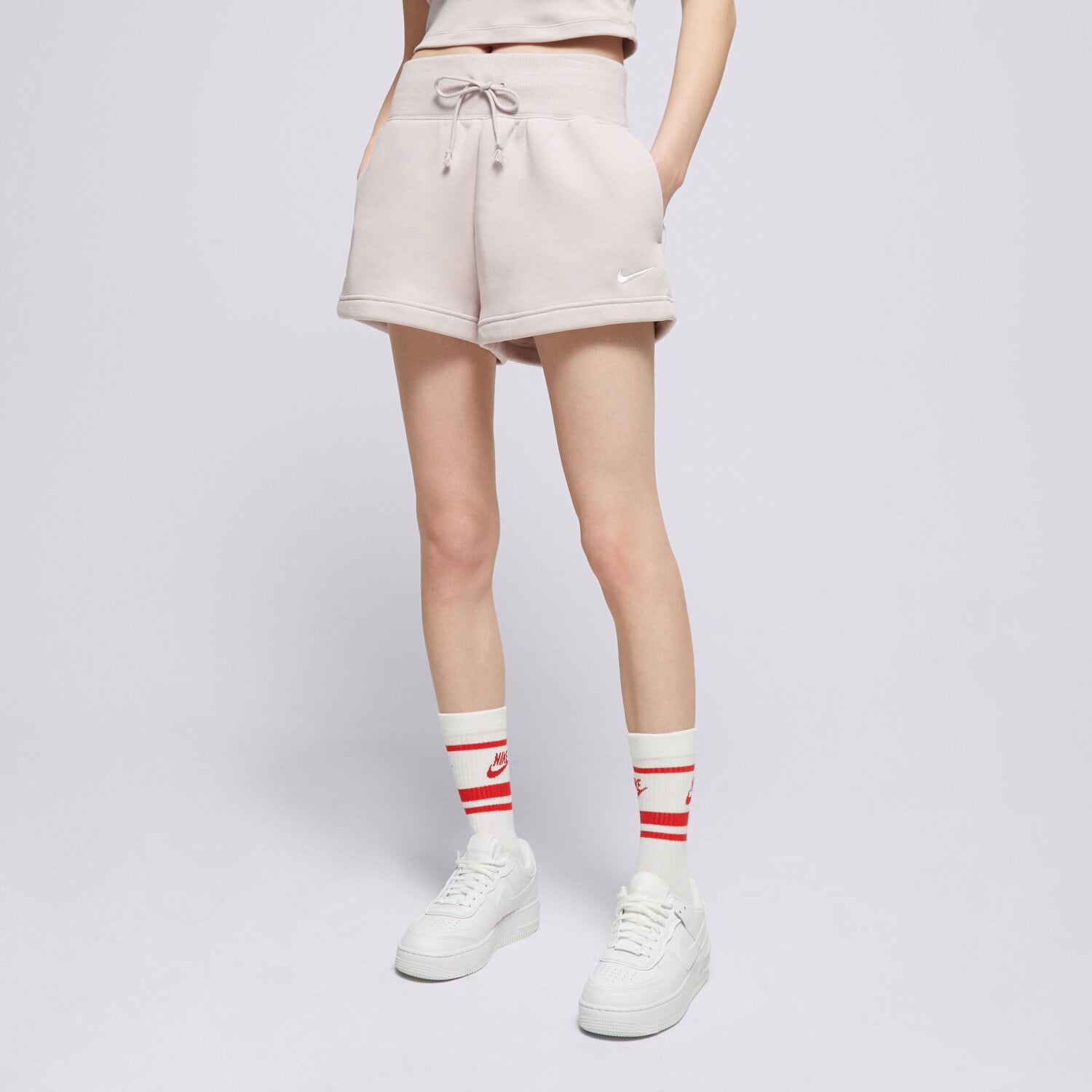 dámské kraťasy NIKE ŠORTKY  W NSW PHNX FLC HR SHORT FD1409-019 BÉŽOVÁ
