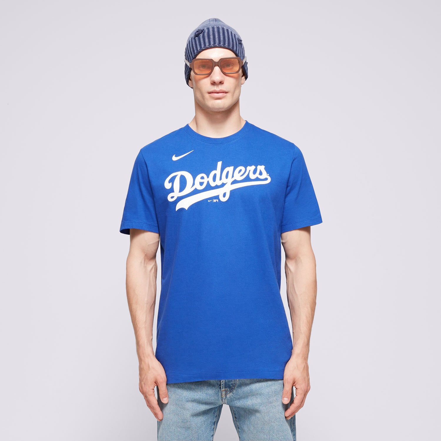 pánské tričko NIKE FANATIC TRIČKO FUSE WORDMARK COTTON TEE LOS ANGELES DOD N199-4EW-LD-0U5 MODRÁ