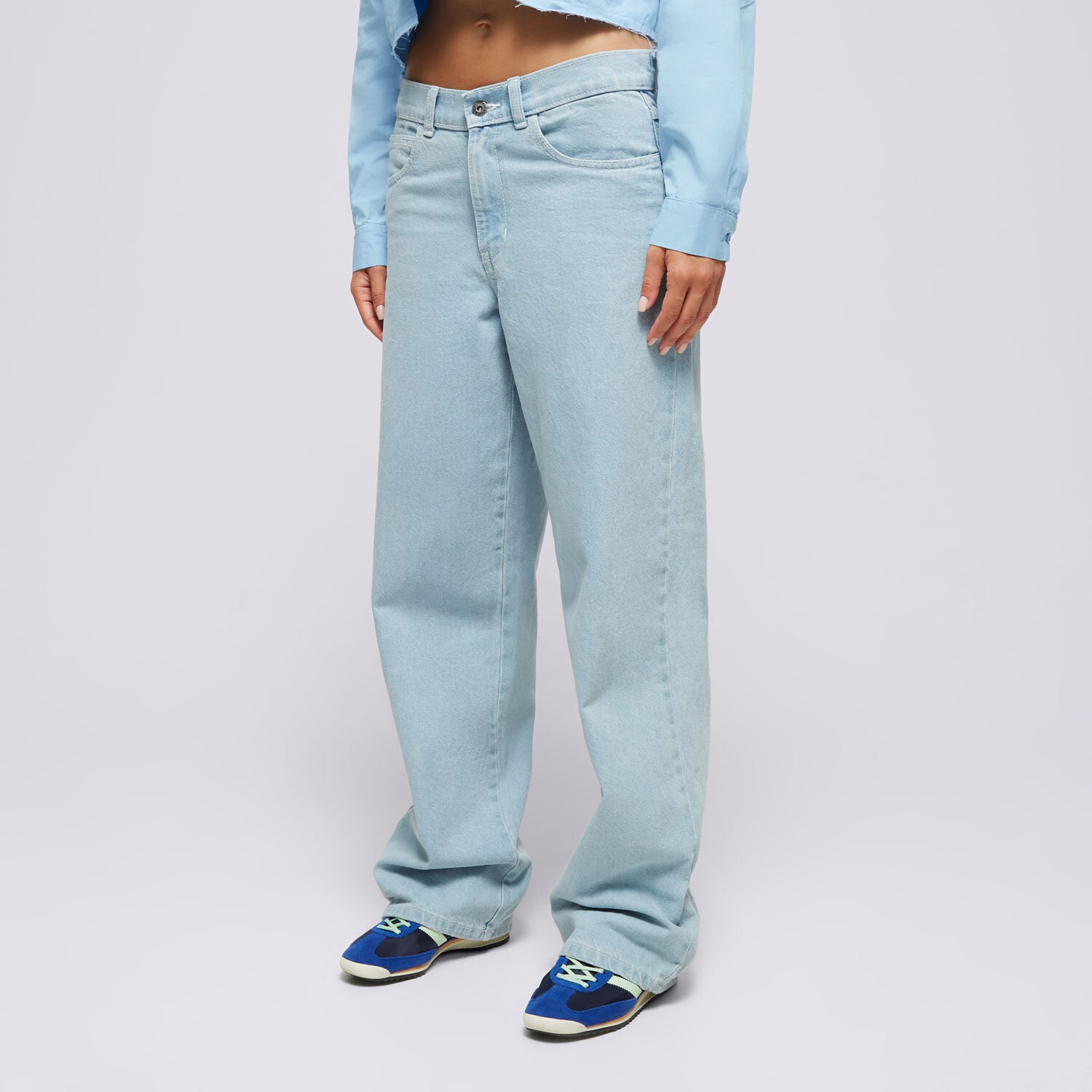 dámské kalhoty DICKIES KALHOTY  HERNDON DENIM W VINTAGE DK0A4YPYC151 MODRÁ