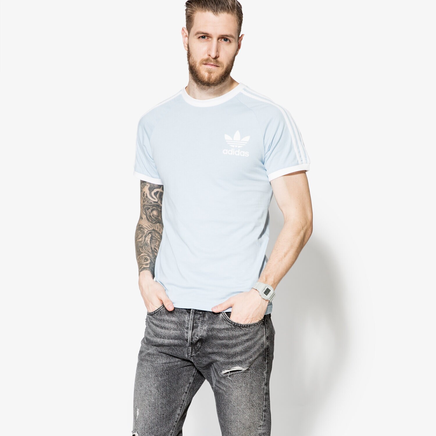 pánské tričko ADIDAS TRIČKO SS CLFN TEE BR4736 MODRÁ