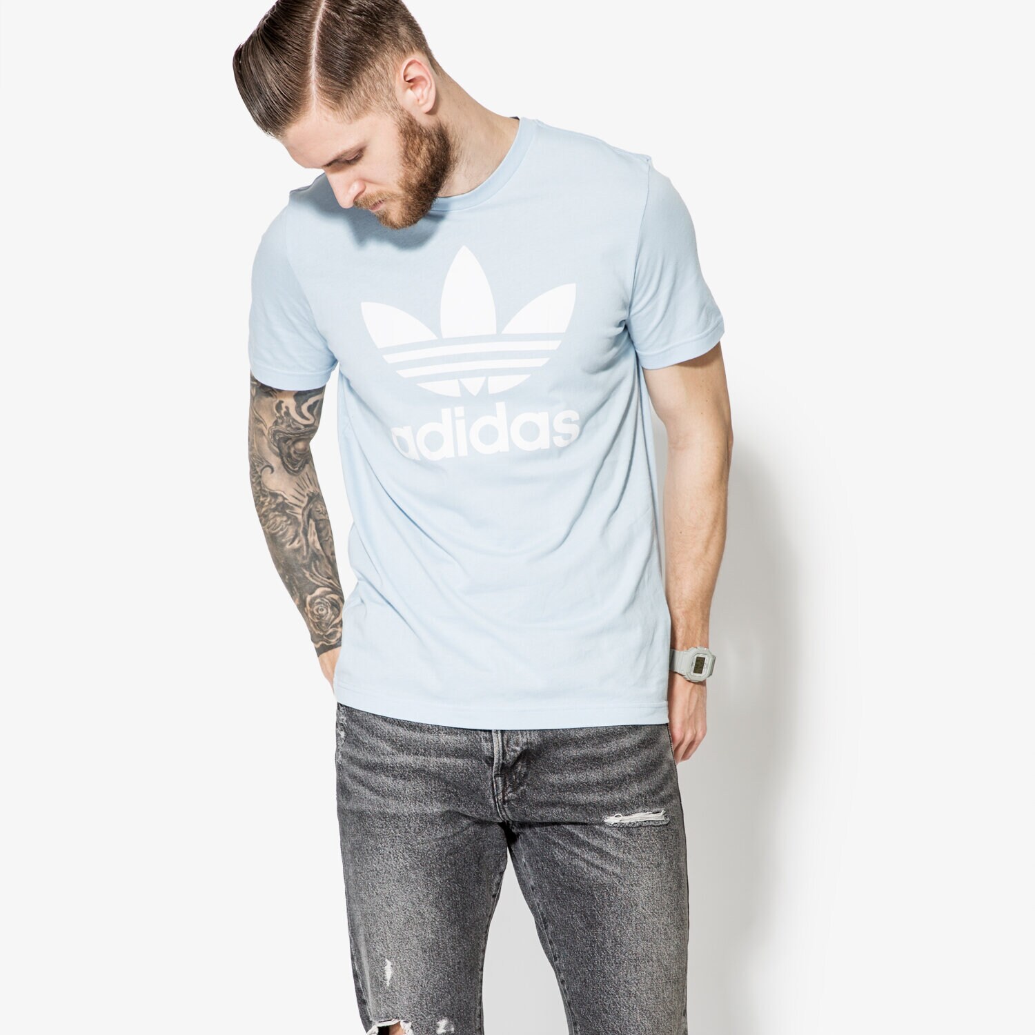 pánské tričko ADIDAS TRIČKO SS ORIG TREFOIL BQ5392 MODRÁ