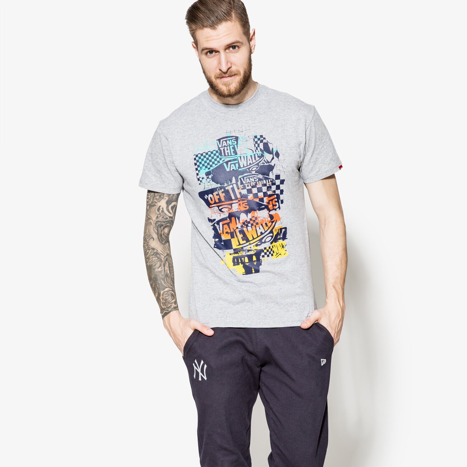 pánské tričko VANS TRIČKO SS OTW CHECKER BLASTER V00O7QKTD ŠEDÁ