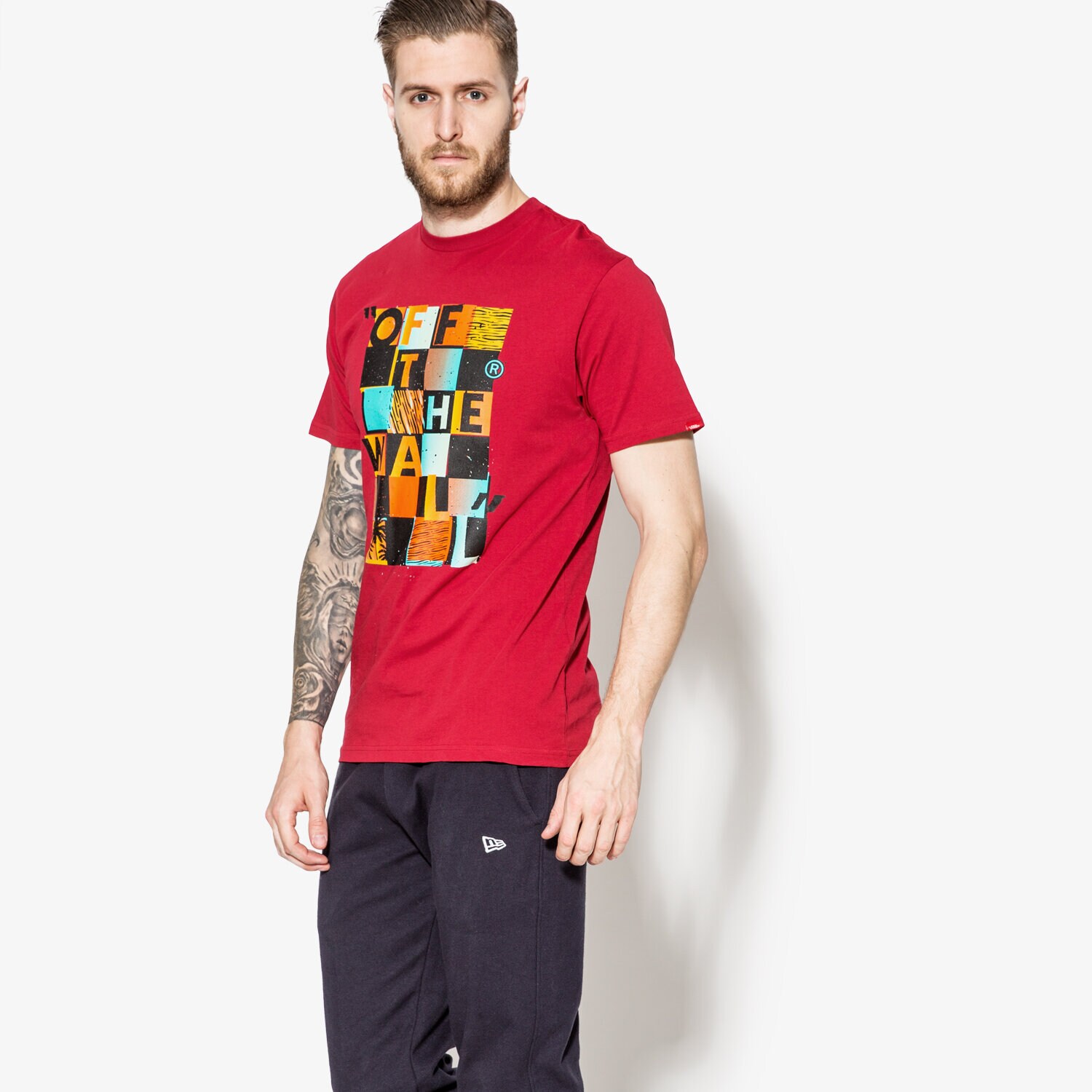 pánské tričko VANS TRIČKO SS OTW CHECKER BLASTER II V00V4NCEJ BORDOVÁ