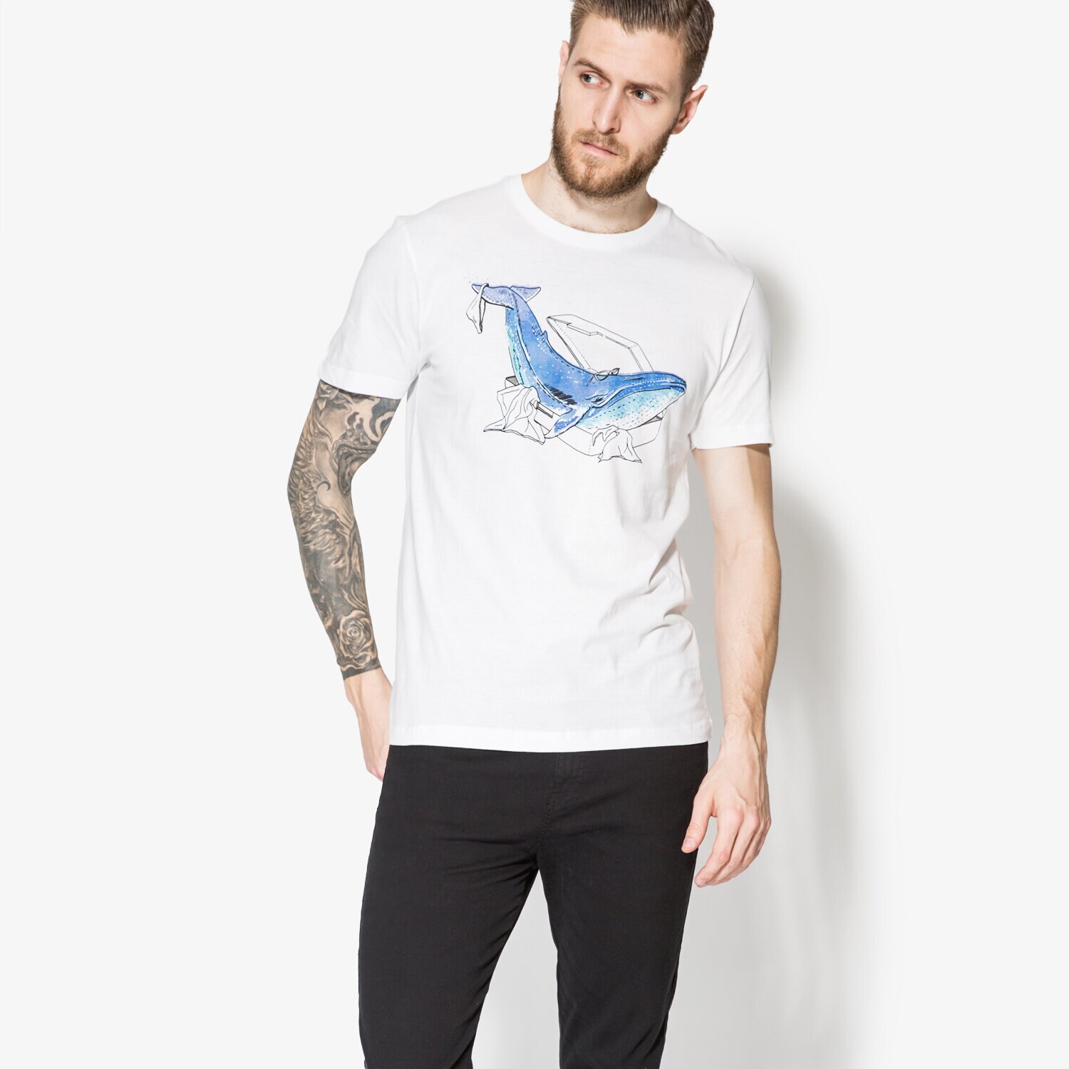 pánské tričko CONFRONT TRIČKO SS WHALE CF17TSM42001 BÍLÁ