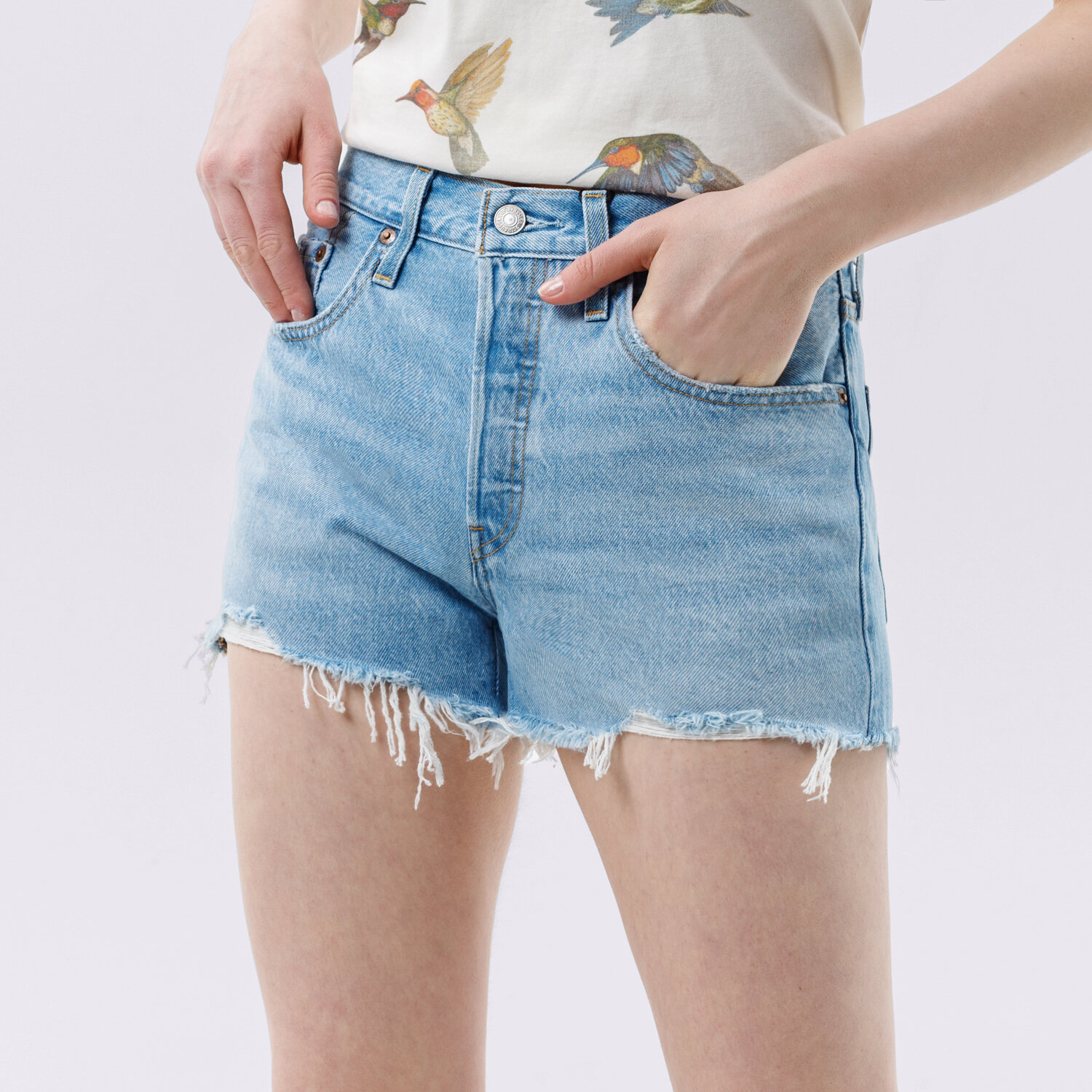 dámské kraťasy LEVI'S ŠORTKY  501 ORIGINAL SHORT 56327-0086 MODRÁ