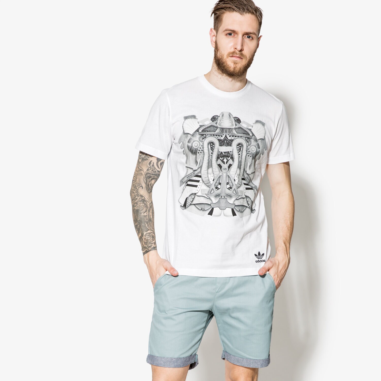 pánské tričko ADIDAS TRIČKO SS MONTAGE TEE BK7597 BÍLÁ
