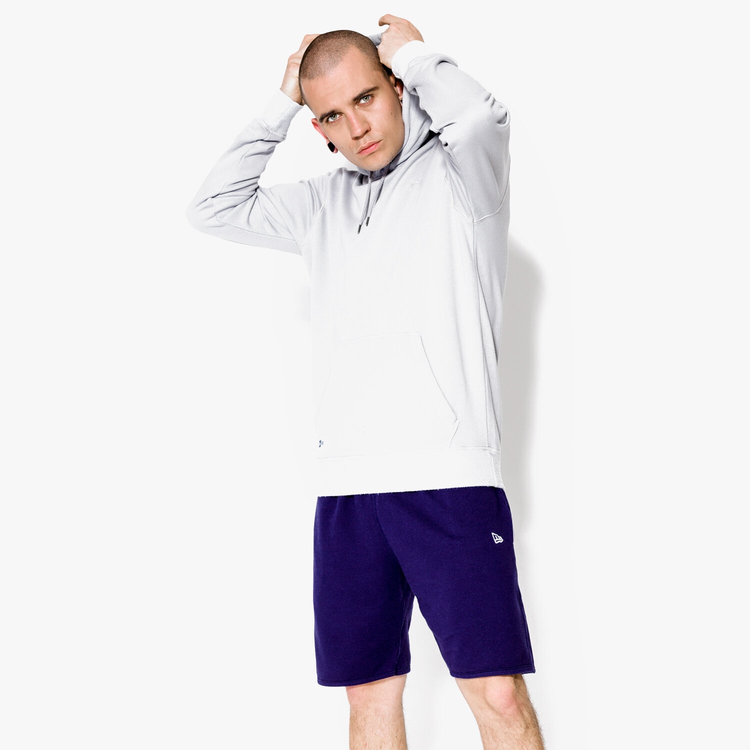 pánská mikina NEW ERA MIKINA SANDWASH HOODY NE GRA 11409816 ŠEDÁ