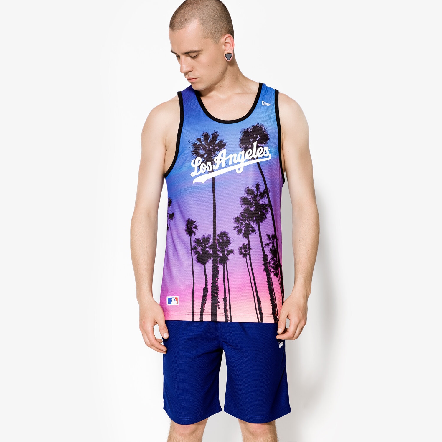 pánská košile NEW ERA TOP WEST COAST LA DODGERS MUL 11409745 VÍCEBAREVNÁ
