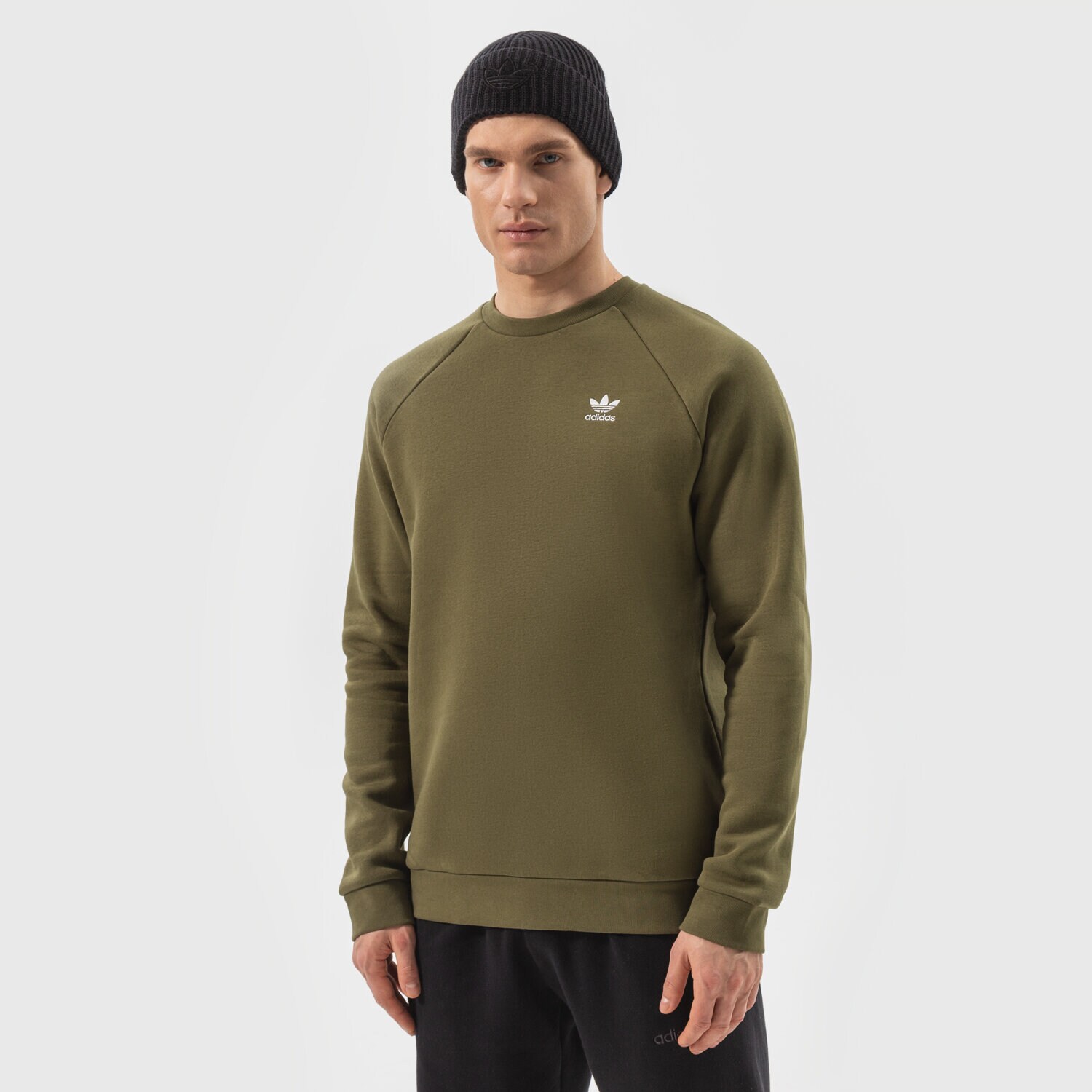 pánská mikina ADIDAS MIKINA ESSENTIAL CREW H65674 KHAKI