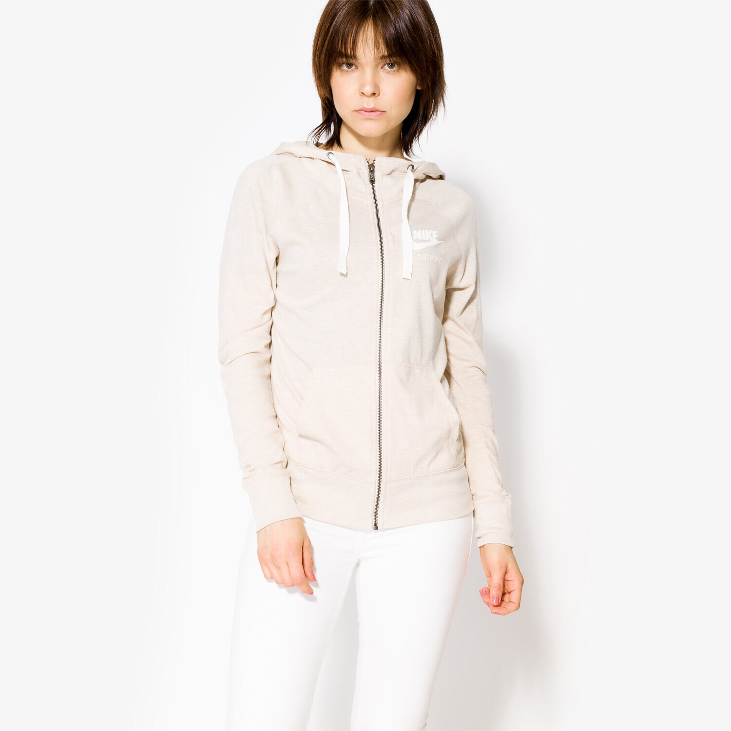 dámská mikina NIKE MIKINA W NSW GYM VNTG HOODIE FZ 883729140 BÉŽOVÁ