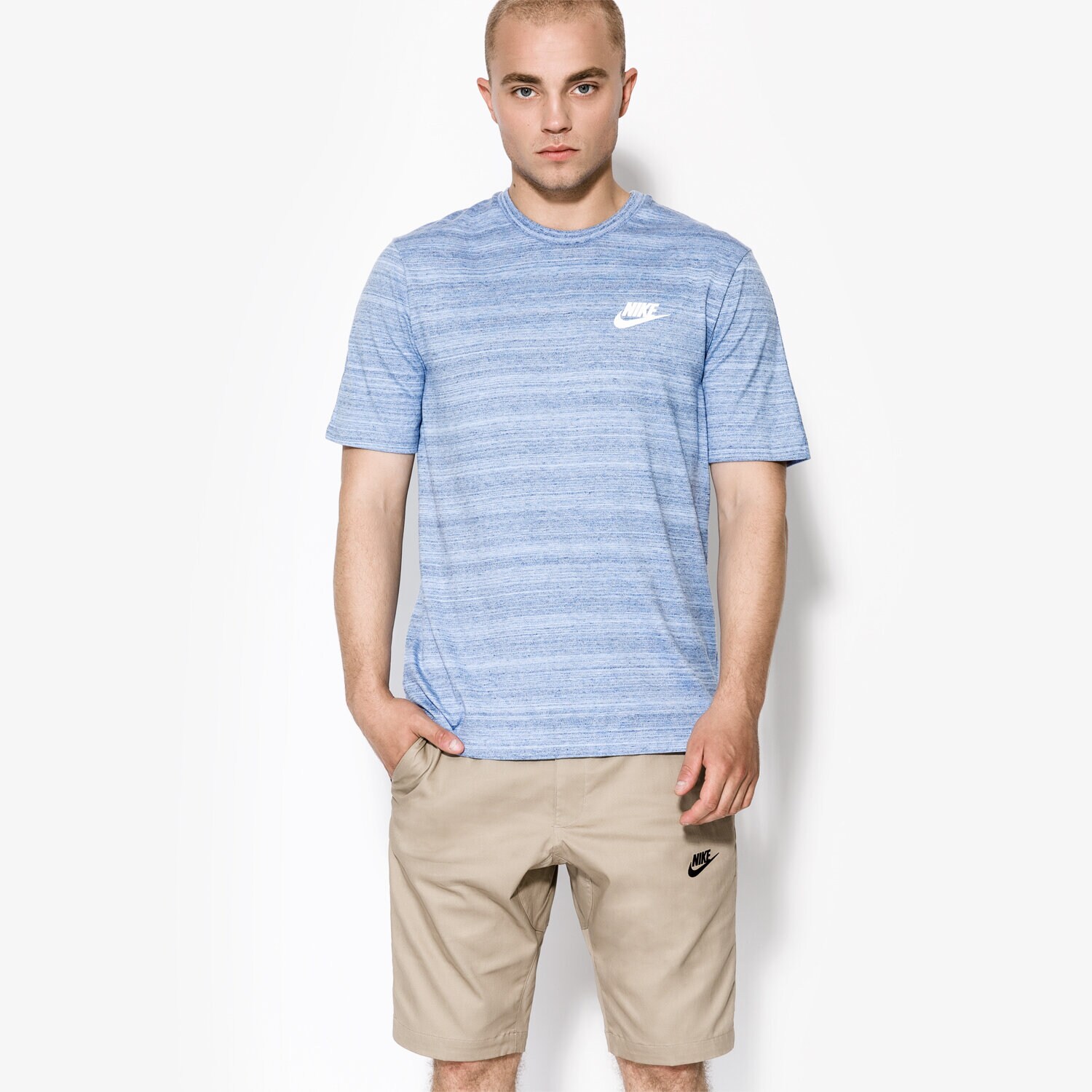 pánské tričko NIKE TRIČKO SS AV15 TOP SS KNIT 837010450 MODRÁ
