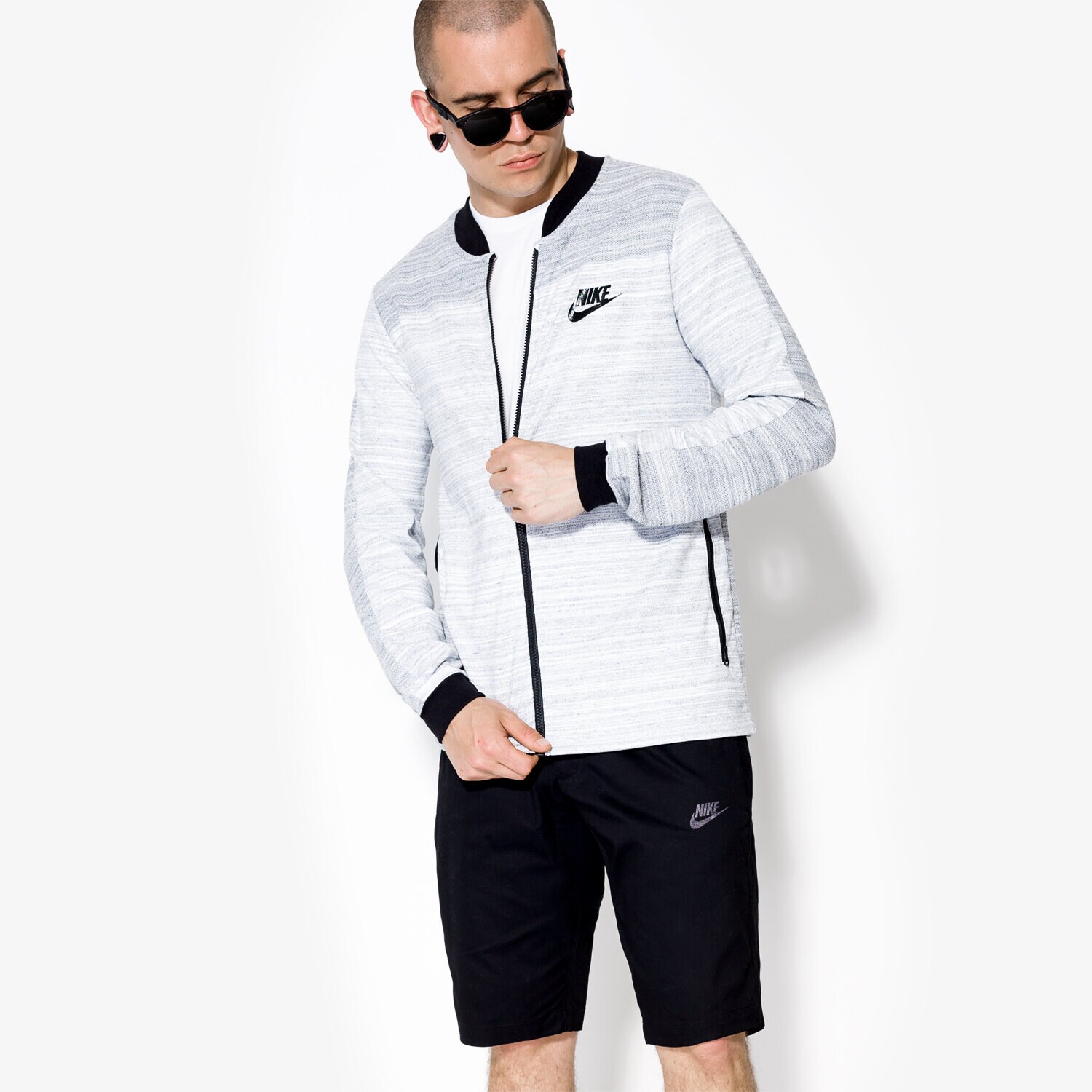 pánská mikina NIKE MIKINA AV15 JKT KNIT 837008100 ŠEDÁ