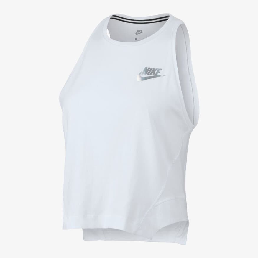 dámský top NIKE TOP W NSW TOP CROP HOLOGRAM 886259100 BÍLÁ