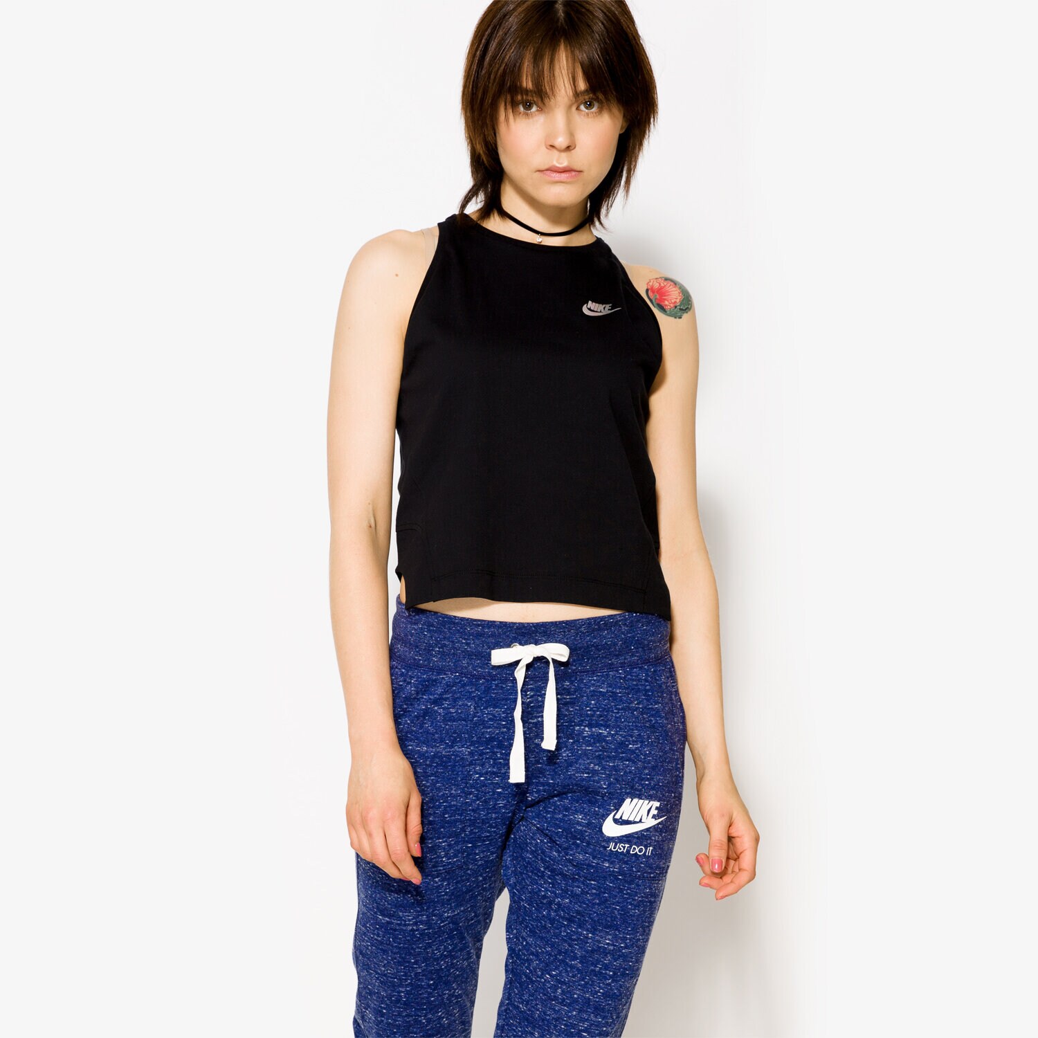 dámský top NIKE TOP W NSW TOP CROP HOLOGRAM 886259010 ŠEDÁ